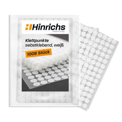 Klettband Klettpunkte Weiß, Hinrichs, Werkstatt, Haushalt, Büro, (Set), Selbstklebend 10mm