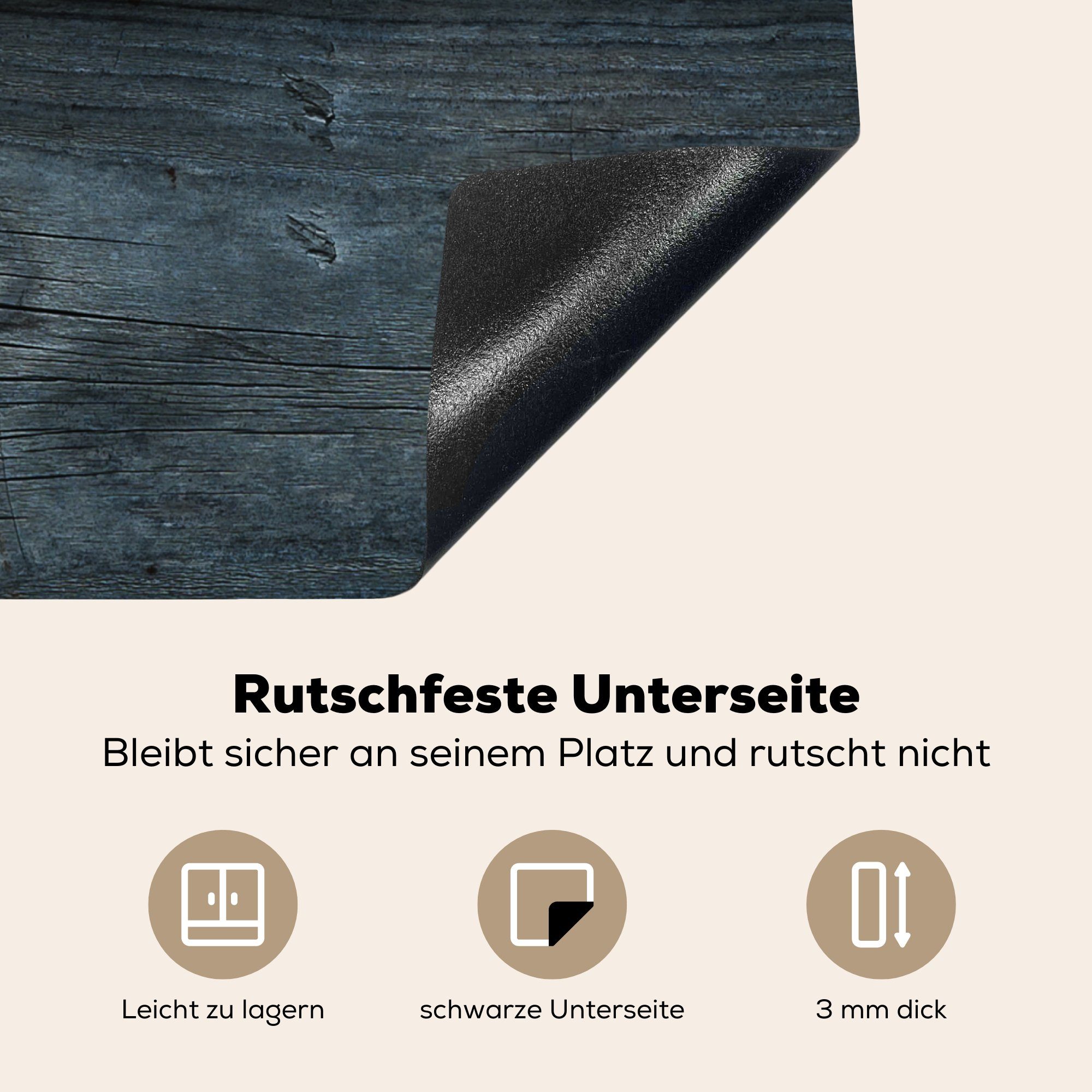 Löffel tlg), Holz nutzbar, Küche - - - MuchoWow Ceranfeldabdeckung Herdblende-/Abdeckplatte Gewürze cm, - (1 Gewürze 60x52 - Arbeitsfläche Industrie, Vinyl, Mobile