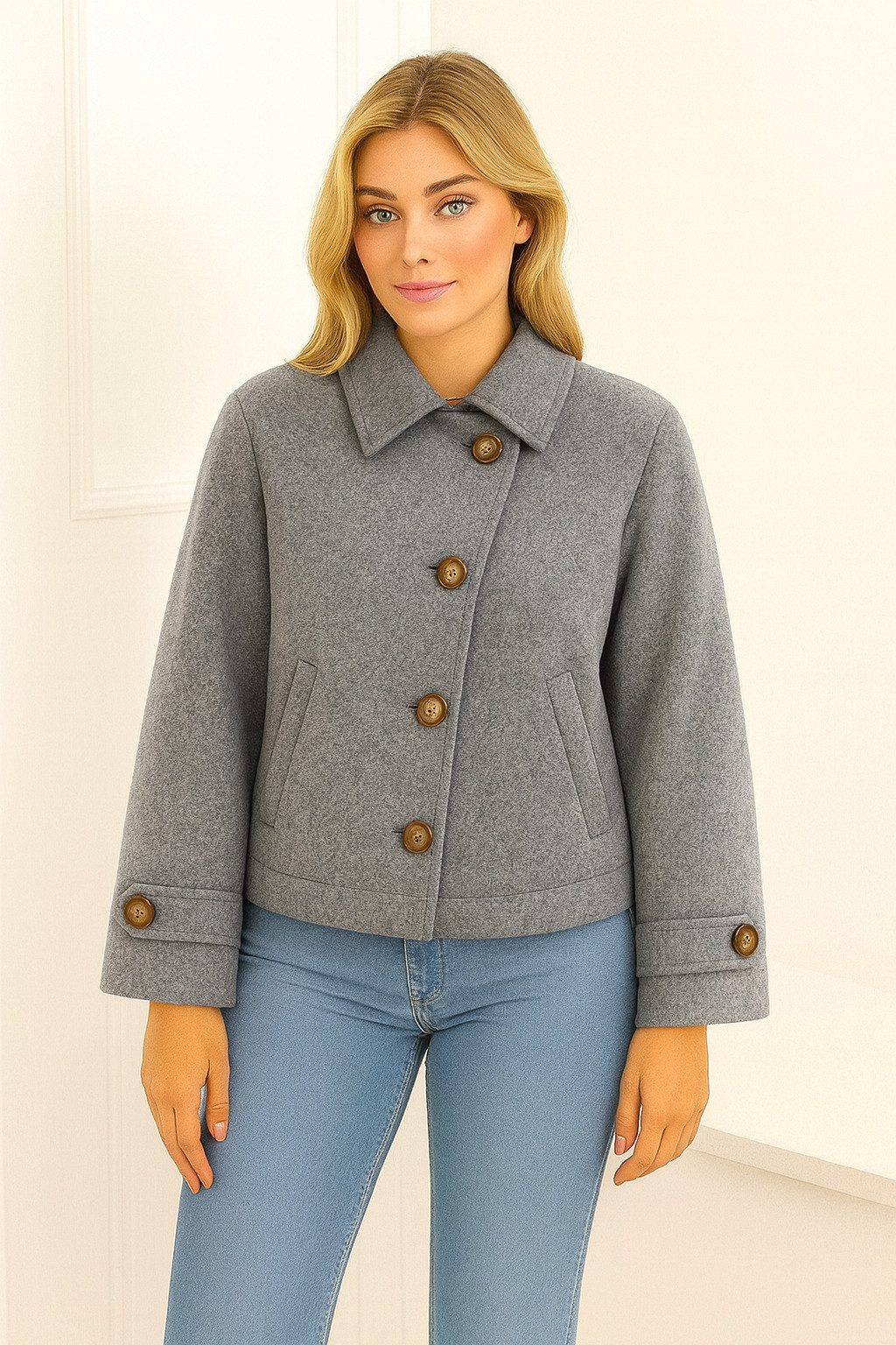 Worldclassca Kurzmantel Worldclassca Einreihiger Trenchcoat Jacke günstig online kaufen