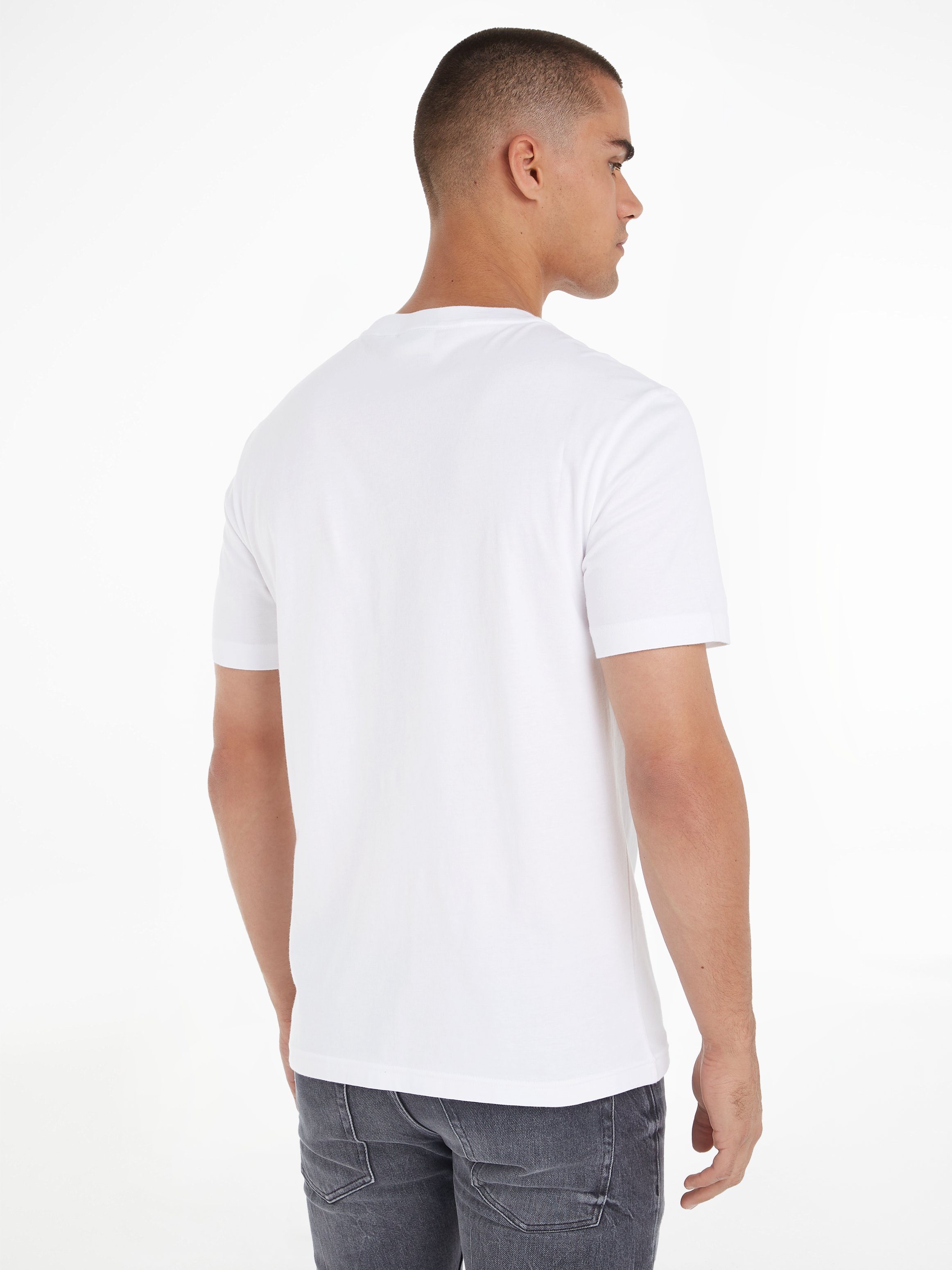 Calvin T-SHIRT T-Shirt LOGO CUT White Bright THROUGH Klein