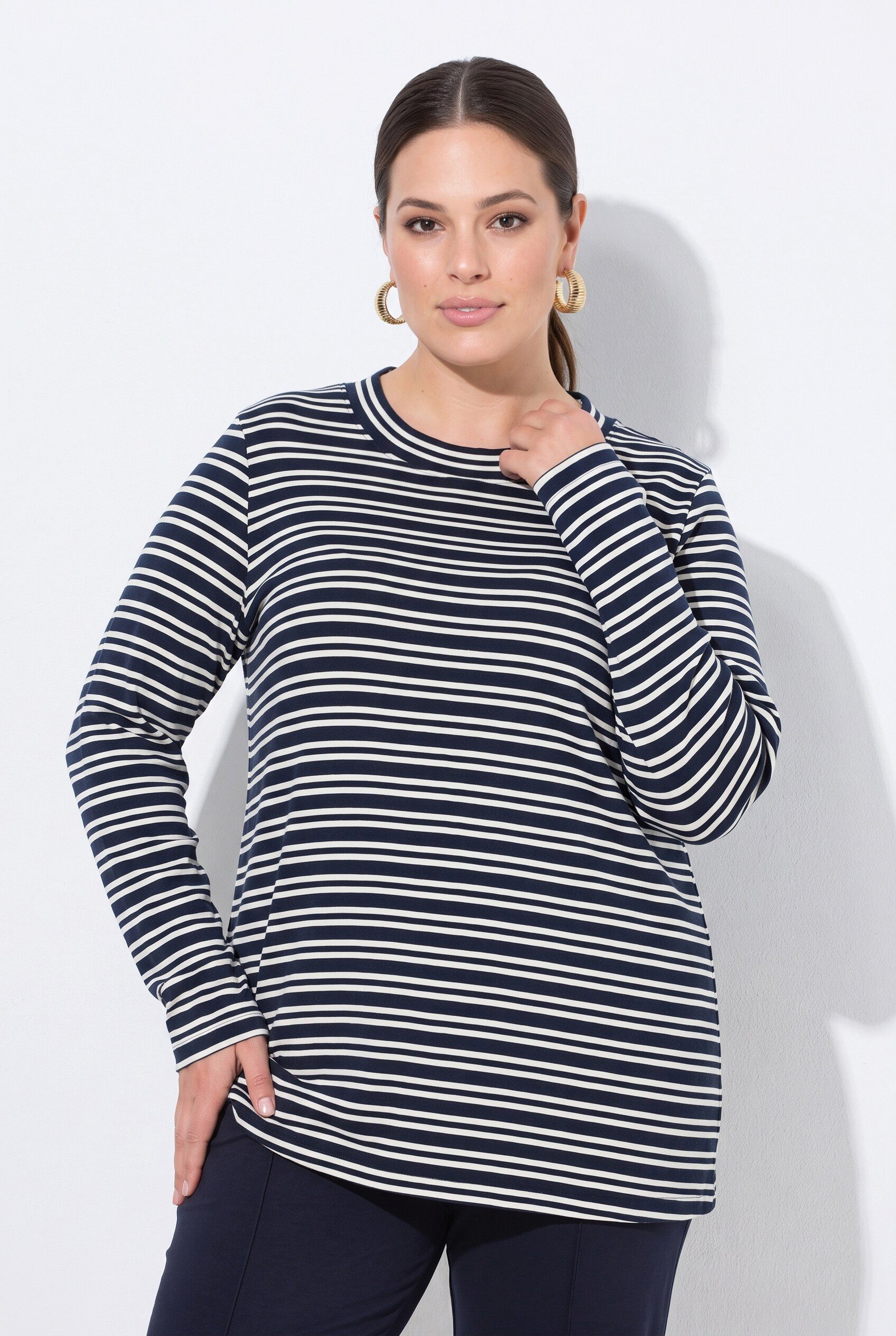 MIAMODA T-Shirt Longsleeve Komfort Fit Ringel Rundhals