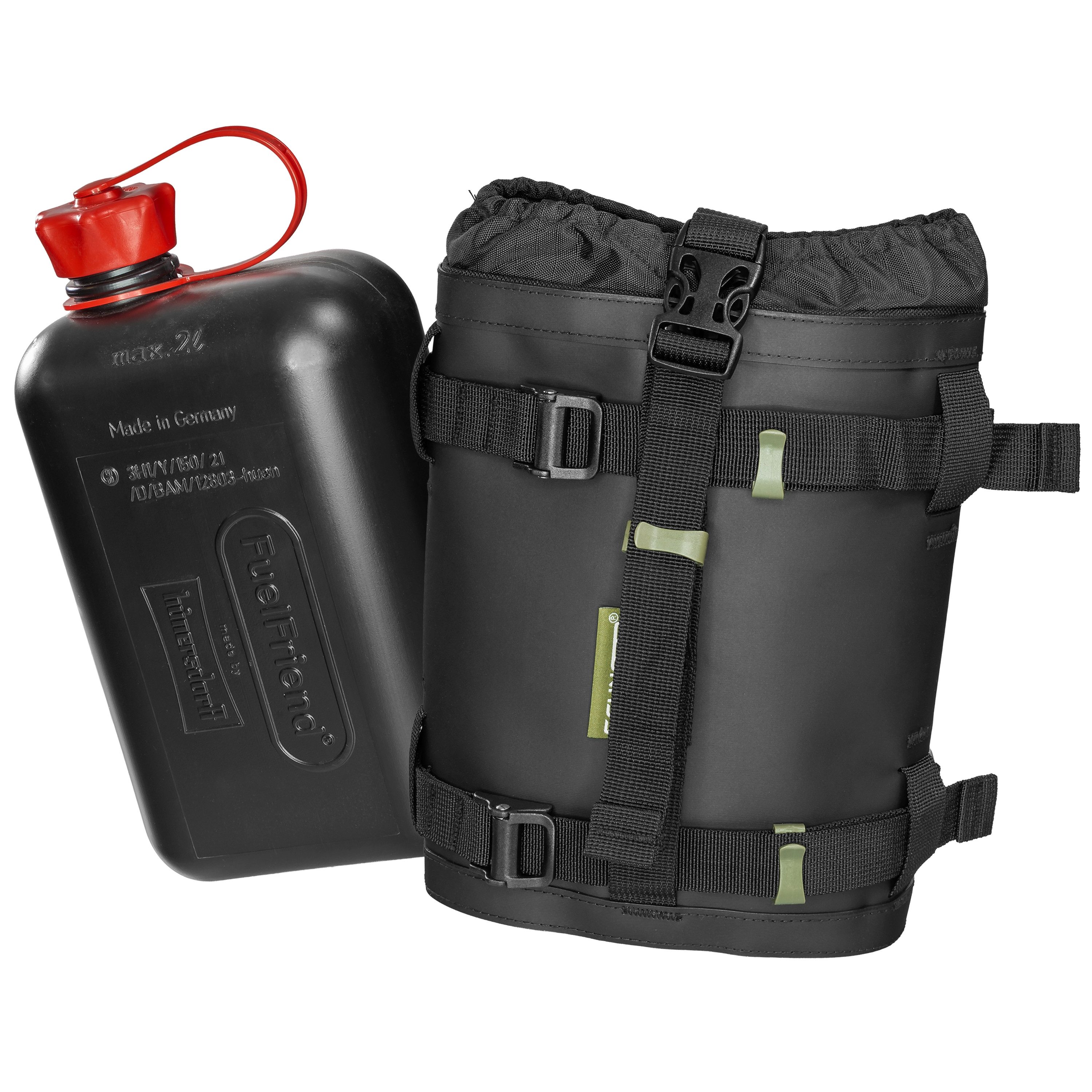 SCHNORR Gepäckträgertasche Motorrad Fuel Holder Universal inkl. 2L Benzinkanister Fuel Friend, SC