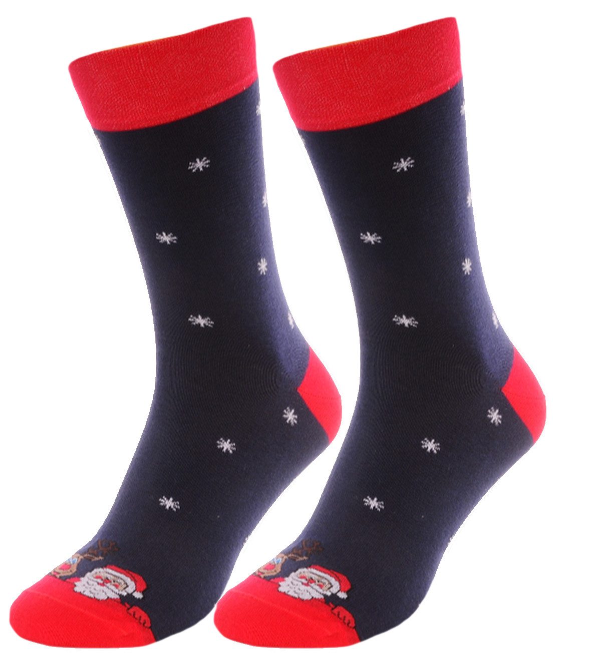 Martinex Socken 1 Paar Socken lustige Strümpfe Damen Herren Kinder Weihnachtssocken für die ganze Familie, mit Weihnachtsmann 27 30 34 35 38 39 42 43 46
