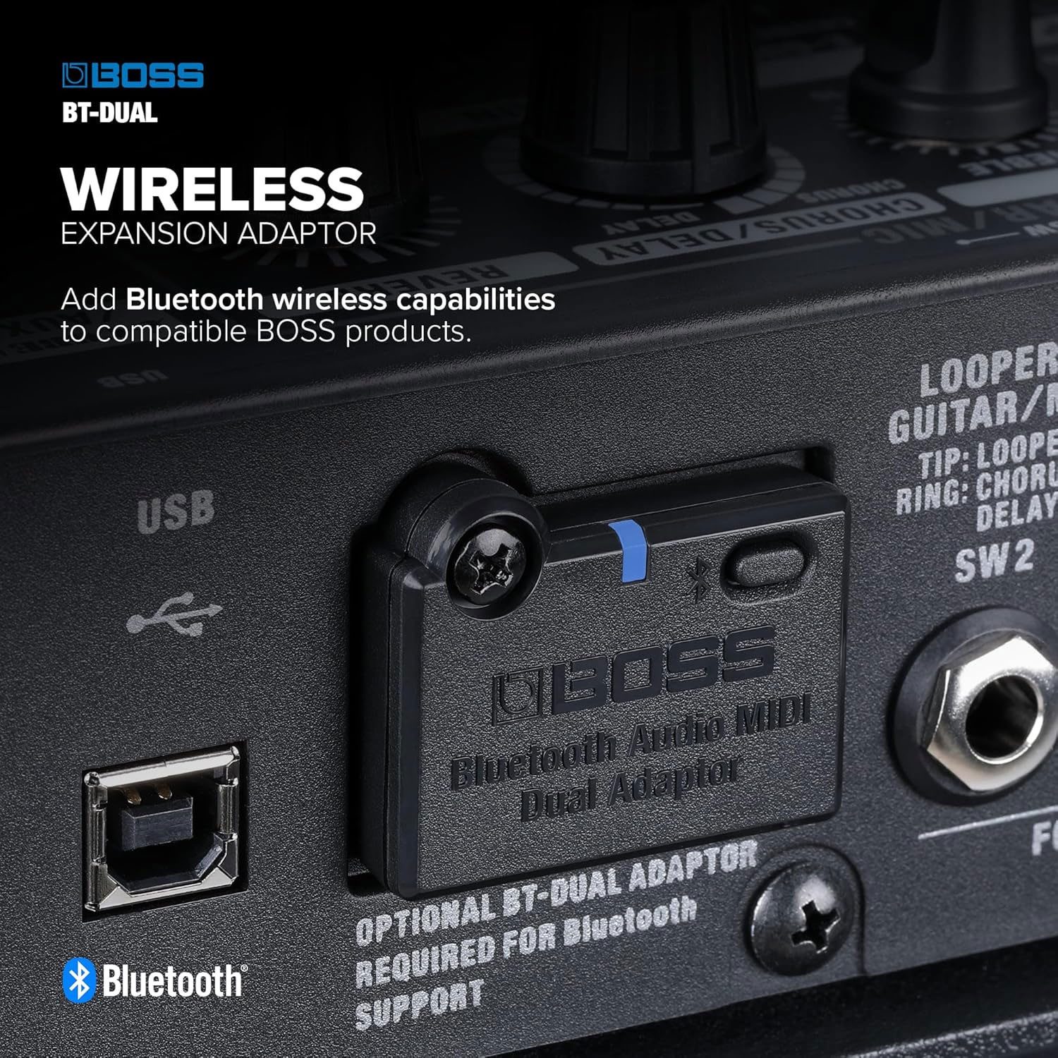 Boss by Roland Boss BT-Dual Bluetooth Audio MIDI Dual Adapter Verstärker (Bluetooth-Audio/MIDI)