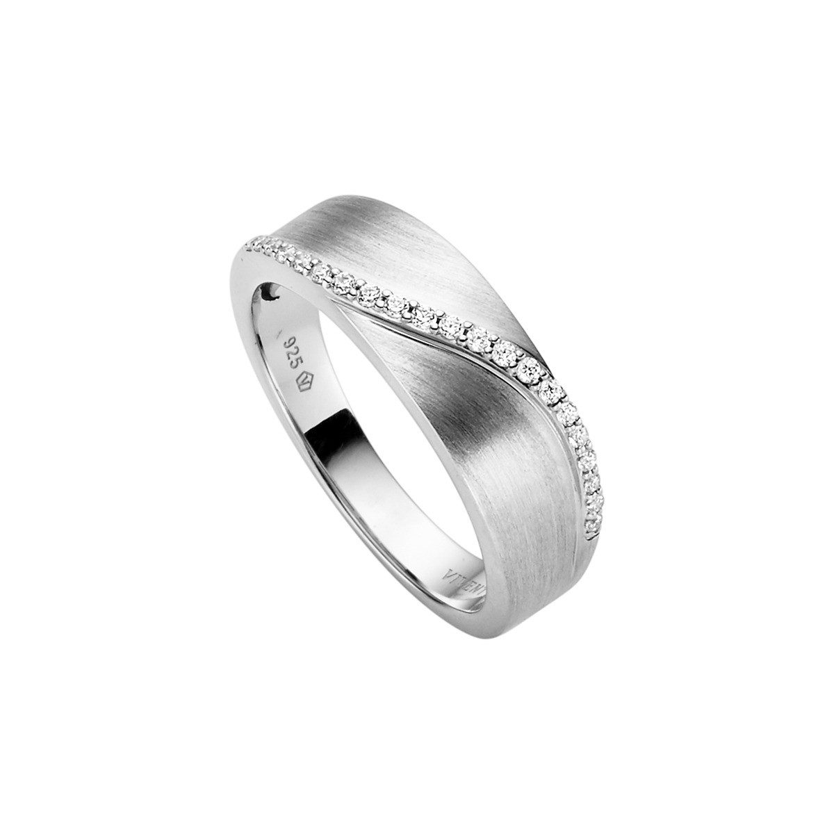 VIVENTY Silberring Ring Damen Welle Zirkonia Sterling-Silber 788251 Gr. 58