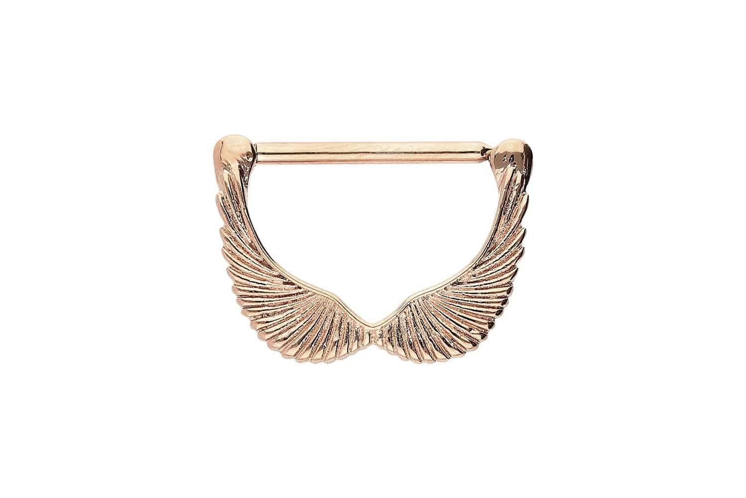 PIERCINGLINE Brustwarzenpiercing Chirurgenstahl Nippelpiercing Clicker FLÜGEL (Clicker, 1-tlg), Brust-, Nippel-Piercing, Chirurgenstahl