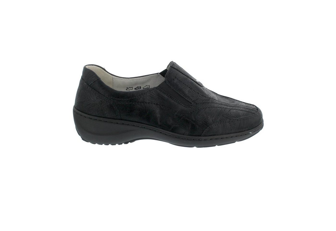 Waldläufer Waldläufer Slipper in Weite K Kya 607504-101-001, bedrucktes Nubuklede Slipper