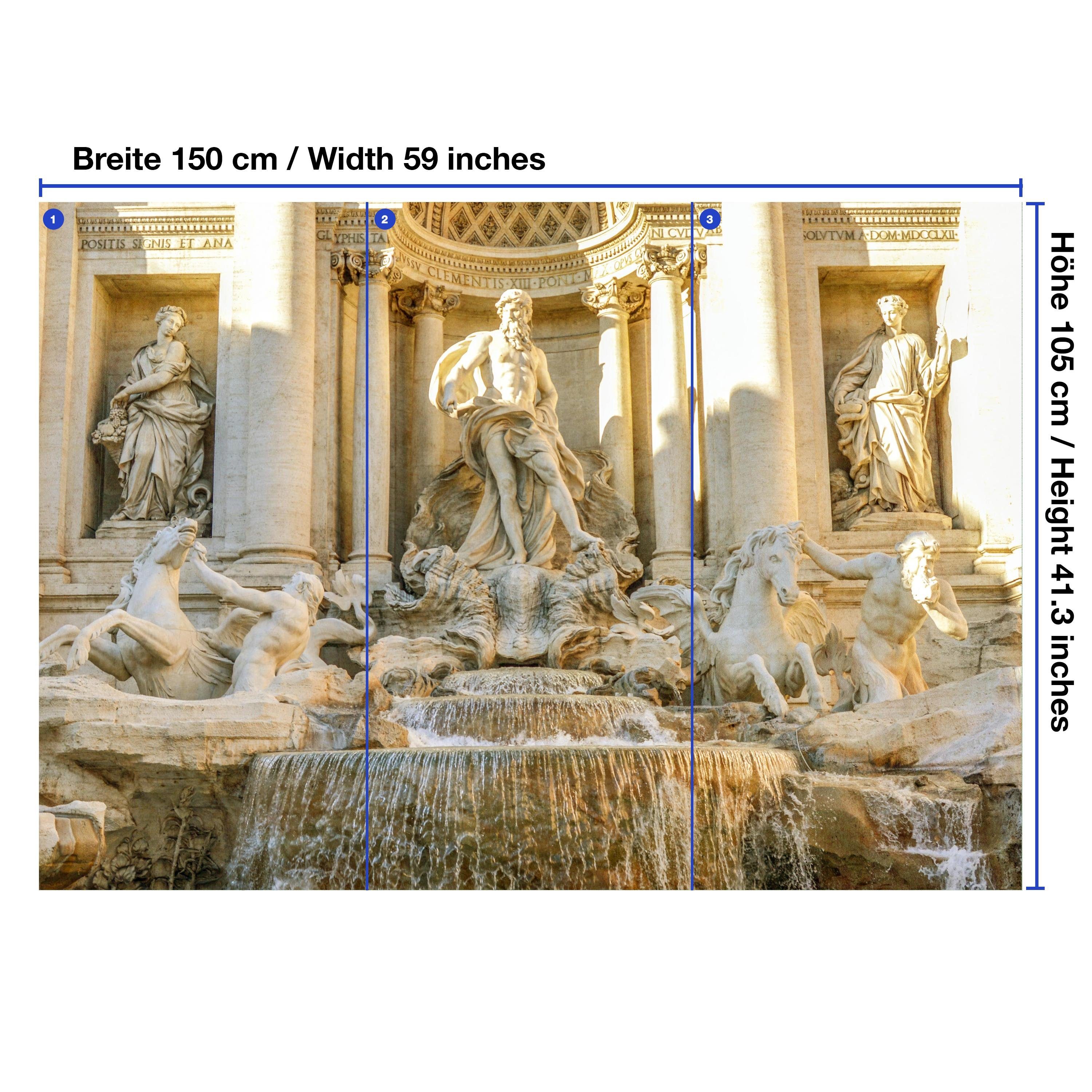 in Italien Fototapete Wandtapete, Vliestapete matt, glatt, Trevi-Brunnen wandmotiv24 Motivtapete, Rom,