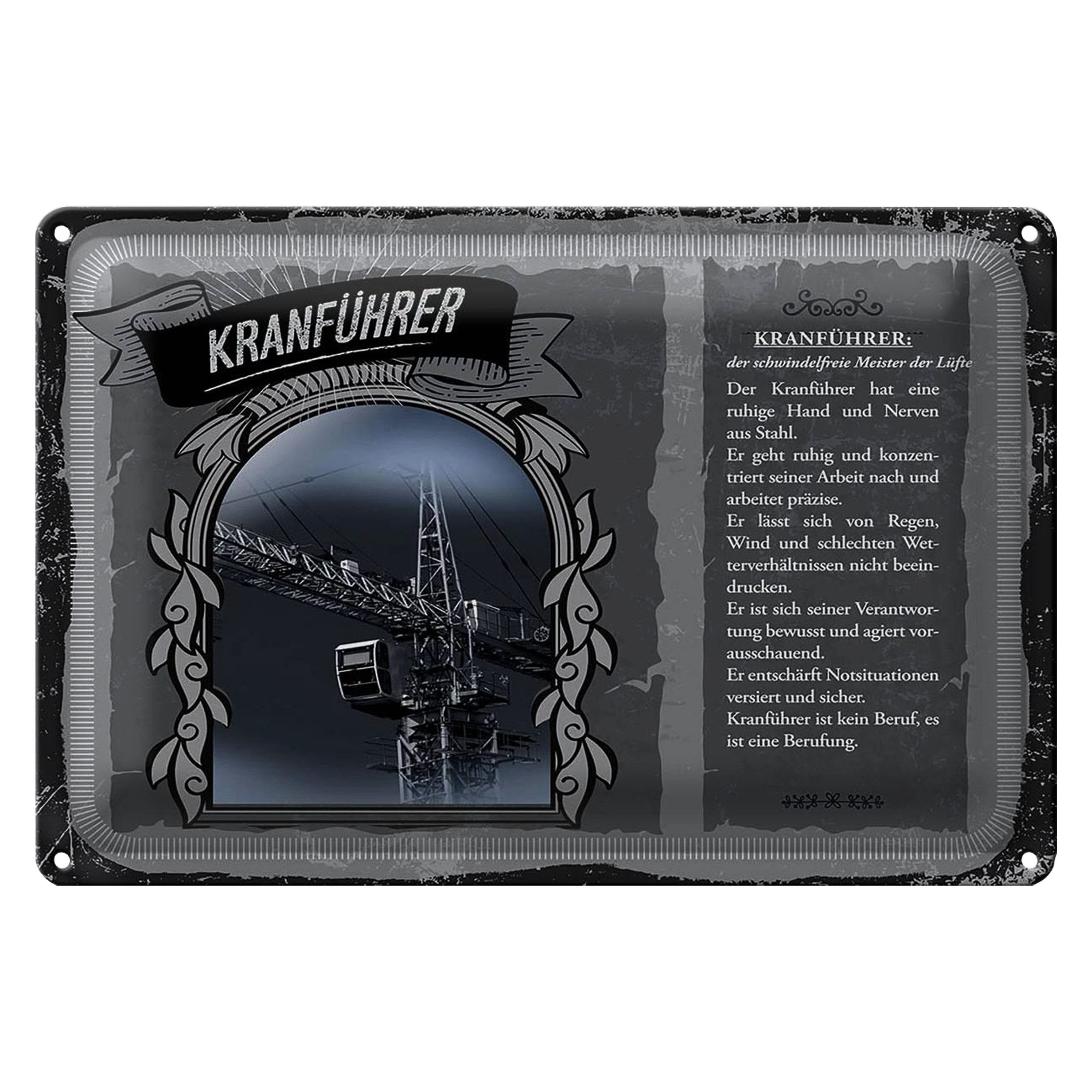 Roomando Metallschild Blechschild Berufe 30x20cm Kranführer Meister der Lüfte