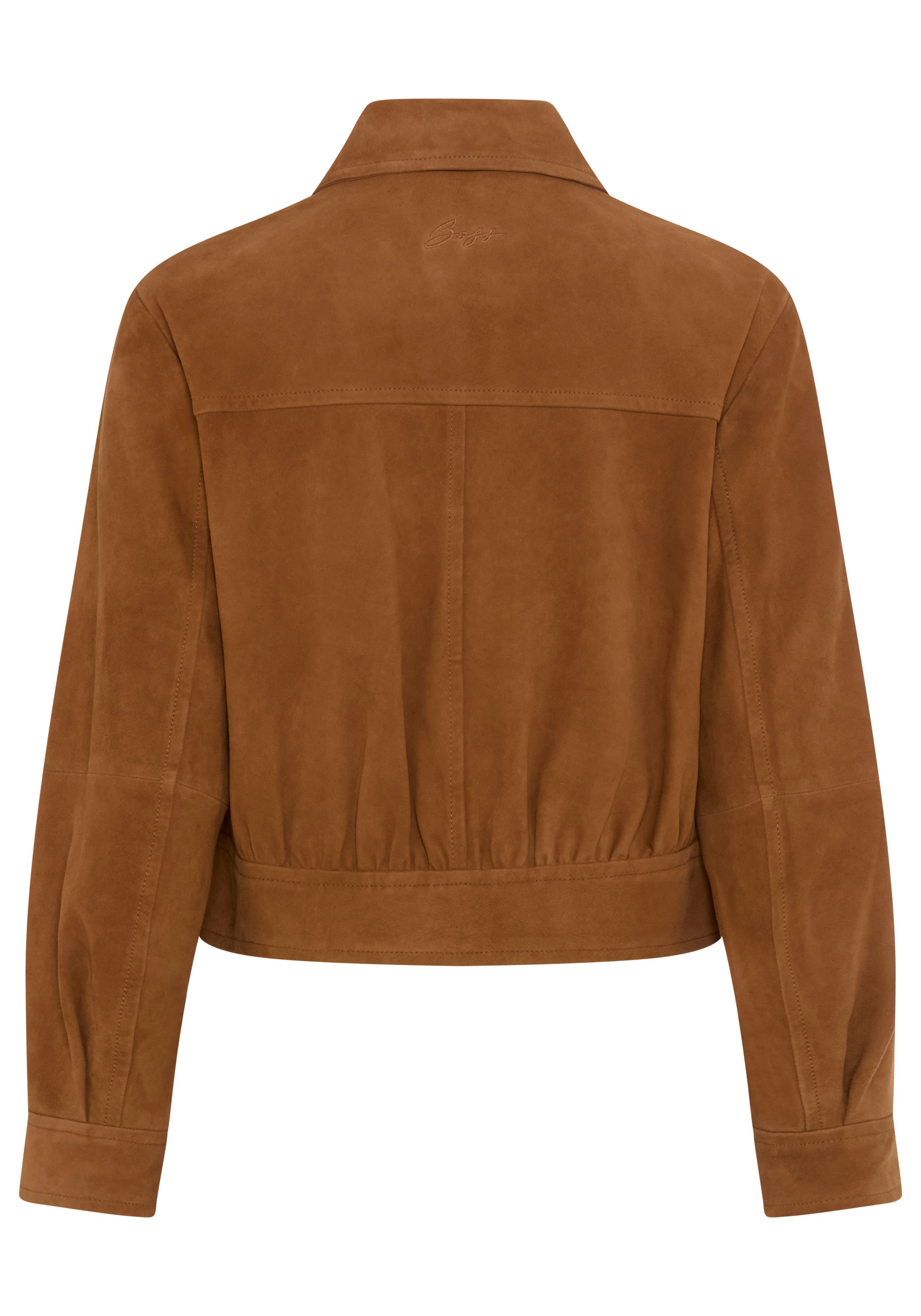BOSS ORANGE Lederjacke Salisa Premium Damenmode Blouson aus Veloursleder