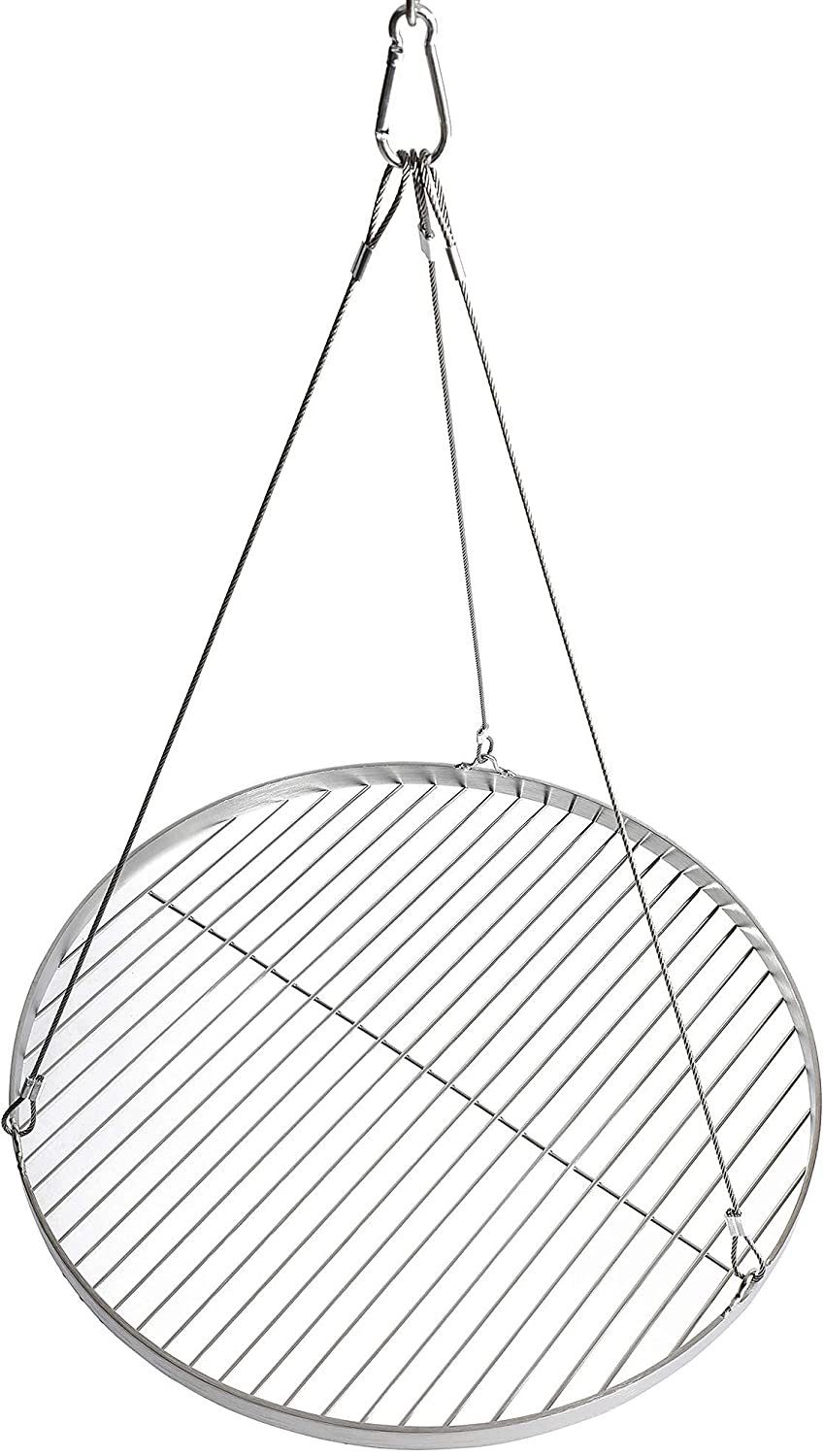 DRULINE Grillplatte Grillrost rund, Edelstahl, 70 cm Durchmesser