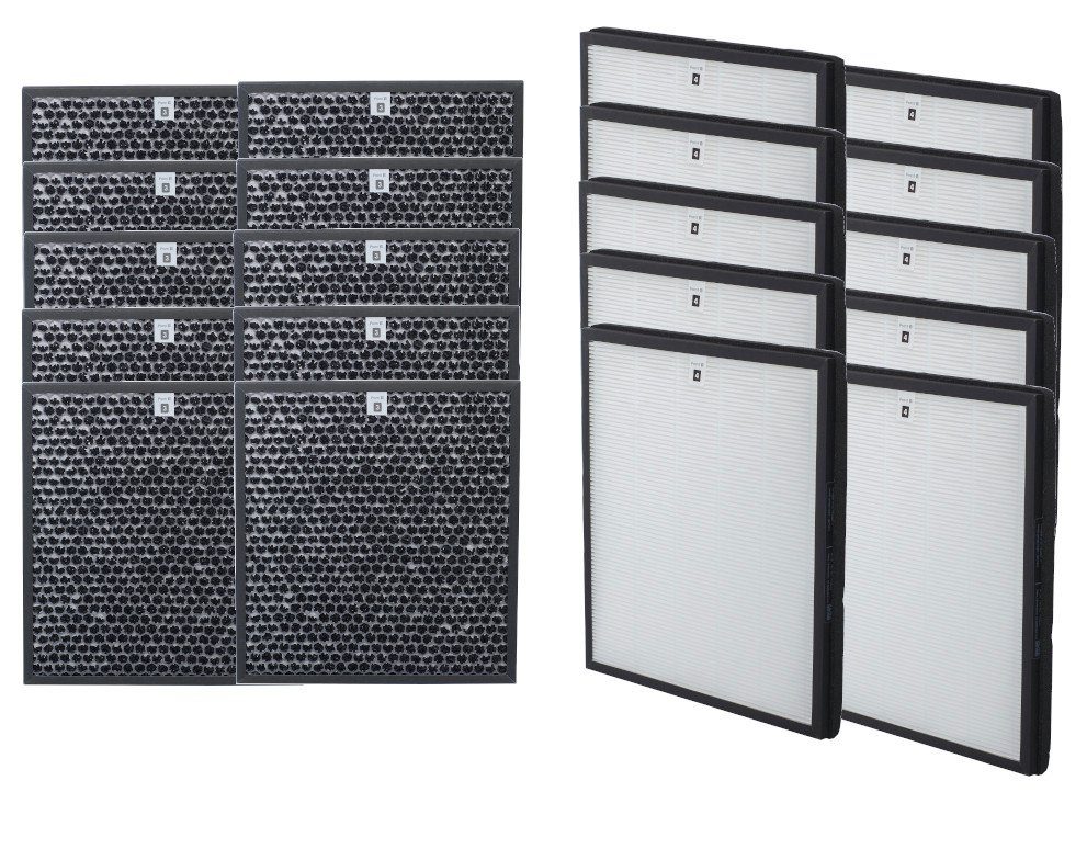 Comedes Filter-Set 10 Stück einsetzbar statt Philips AC4124/10 und AC4123/10, Zubehör für Philips Luftreiniger AC4012/10, einsetzbar statt HEPA-Element AC4124/10 und Aktivkohlefilter AC4123/10