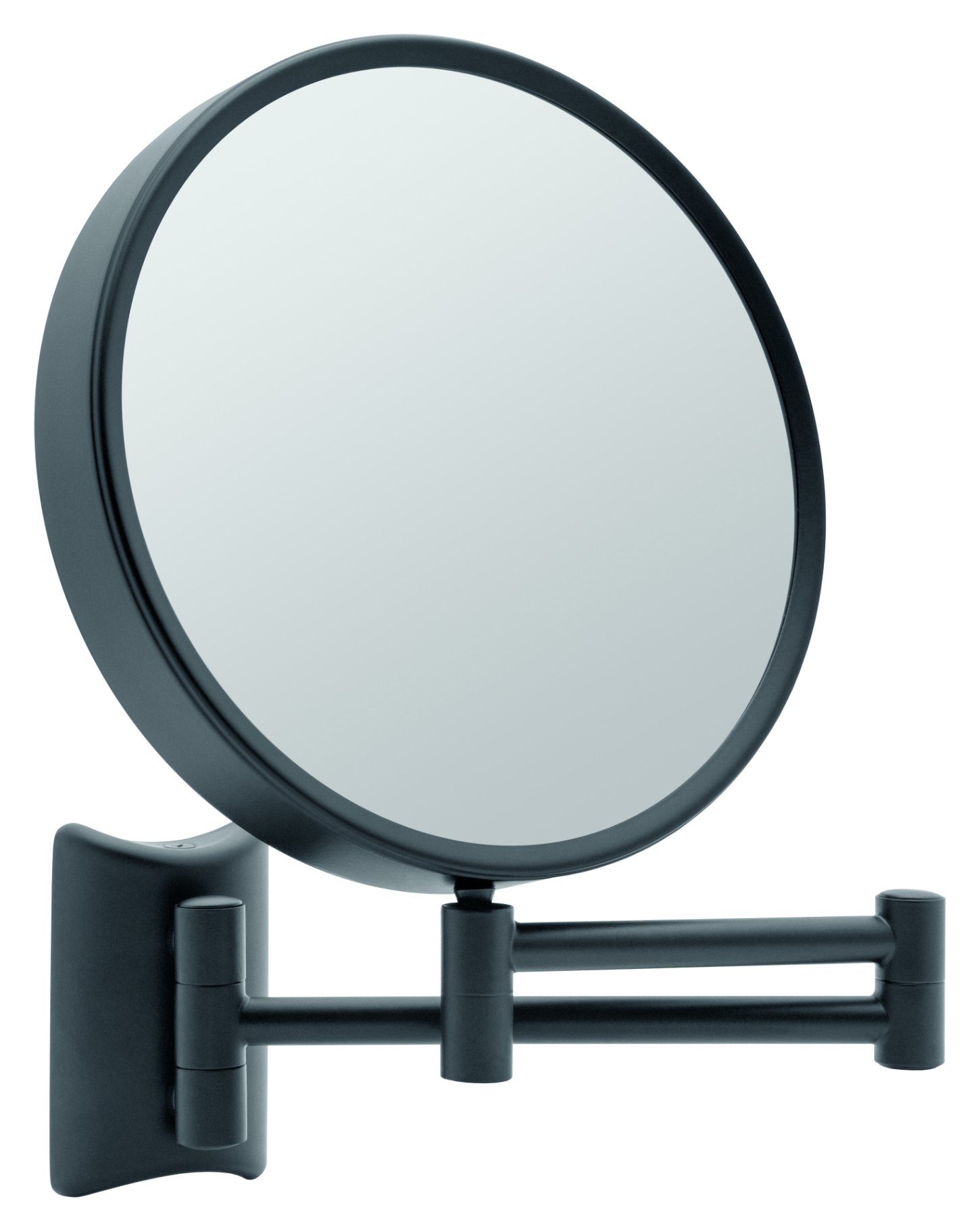 Libaro Kosmetikspiegel Imola, 360° Schminkspiegel schwarz mit Wandmontage,  Rasierspiegel doppelseitig mit Vergrößerung (3x / 7x)