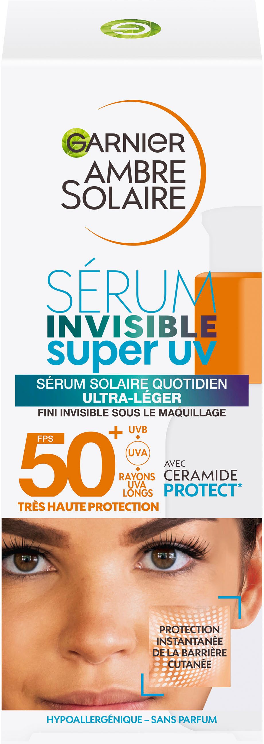 GARNIER Sonnenschutzpflege AMBRE SOLAIRE INVISIBLE SERUM SUPER UV LSF50+, leicht auftragbar, leicht, unsichtbar, pflegt
