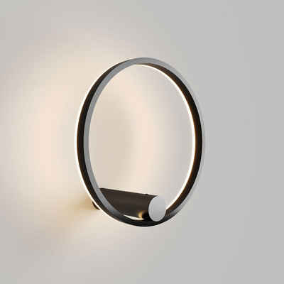 s.luce Deckenleuchte LED Wand- & Deckenleuchte Ring Air rund indirekt Schwarz, Warmweiß