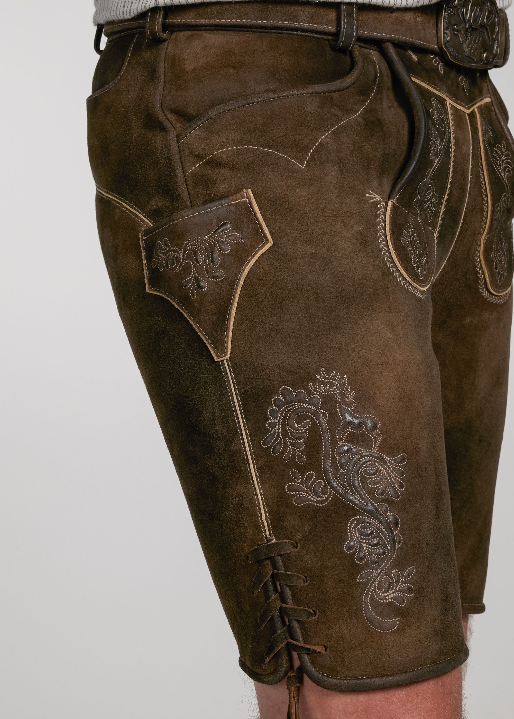 Spieth & Wensky Shorts Lederhose Waldkraiburg mit Geldbörsentasche