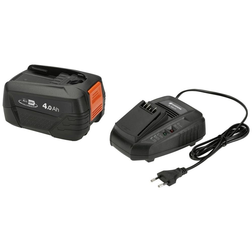 GARDENA Küchenorganizer-Set Gardena 18V Akku Starterset mit Ladegerät für Garten.