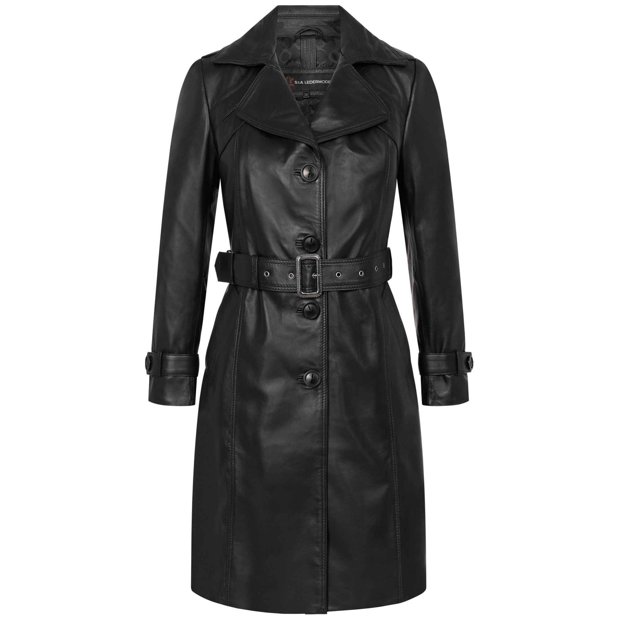 Mouflon Lederjacke Camila Einreihiger Ledertrenchcoat aus echtem, softem Lammnappa-Leder.