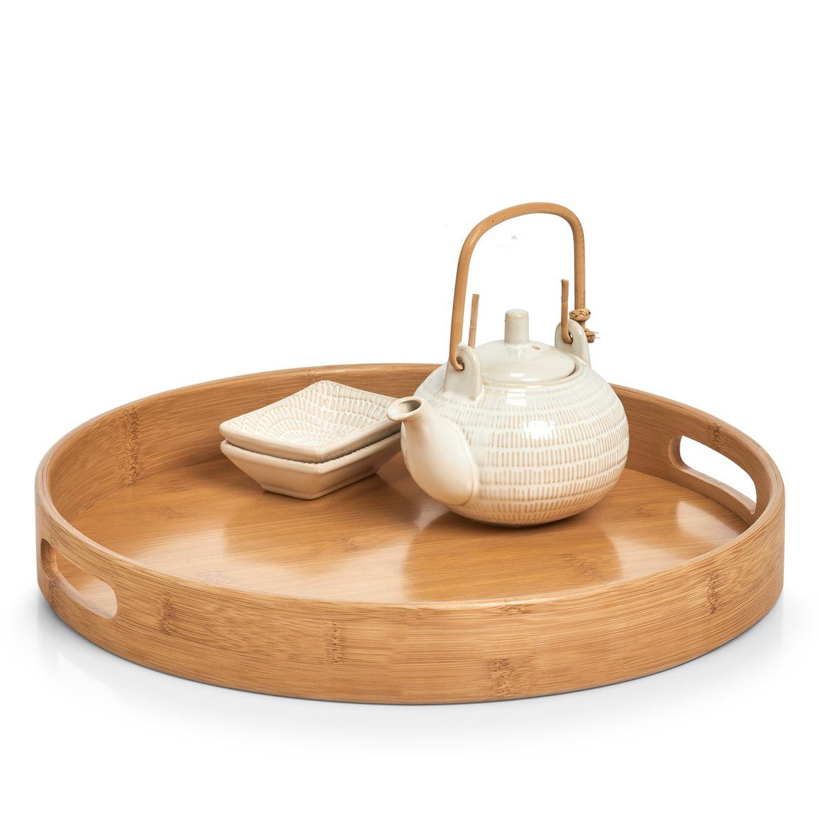 Zeller Present Tablett, Bambus, (1-tlg), Ø 38 cm