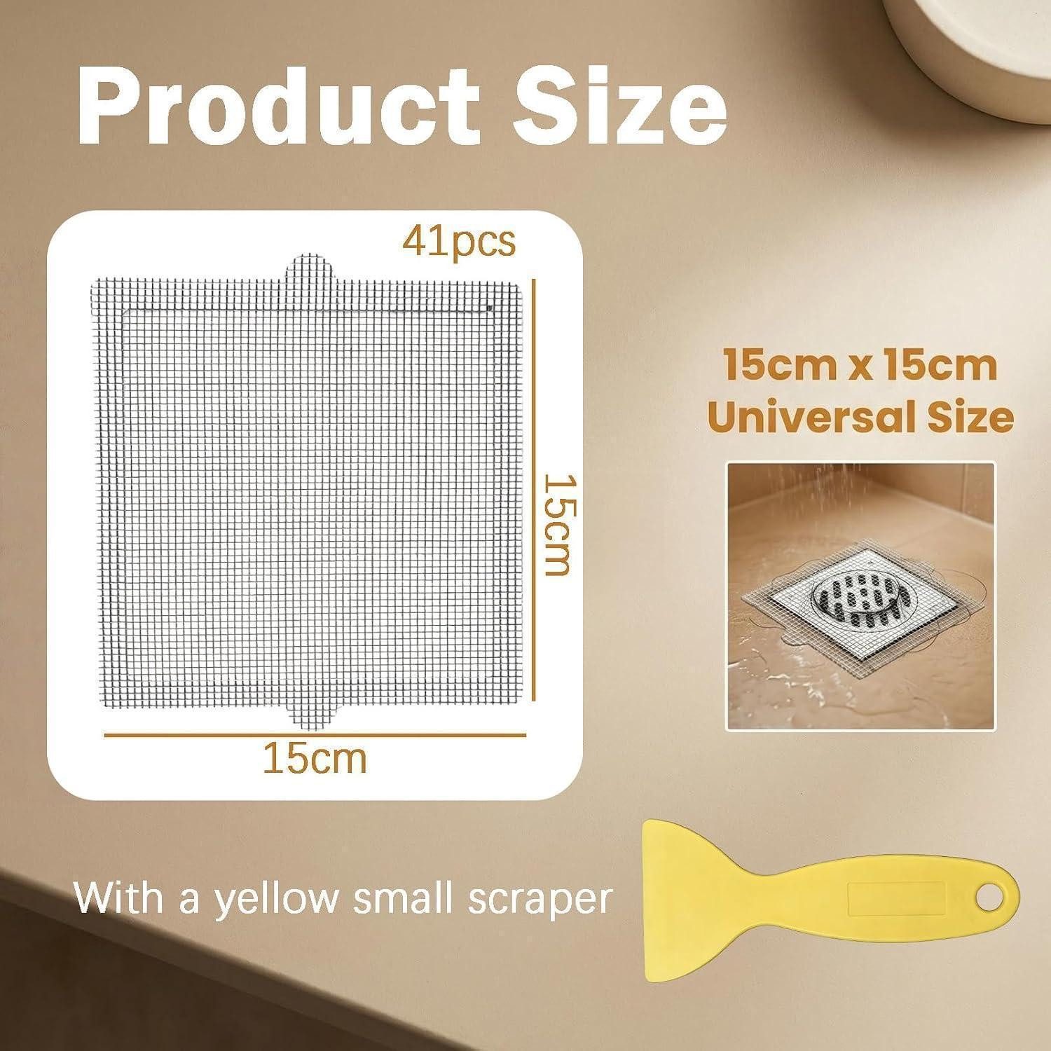 LuxusKollektion Duschablauf Duschabfluss Haarsieb 40Stk 15x15cm Fiberglas Mesh – Bild 5 von 5