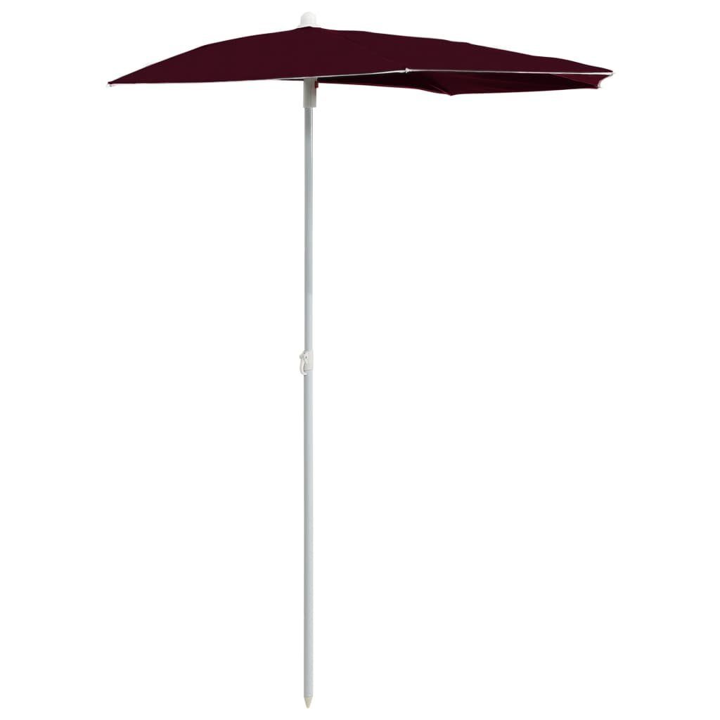 furnicato Sonnenschirm Halb-mit Mast 180x90 cm günstig online kaufen