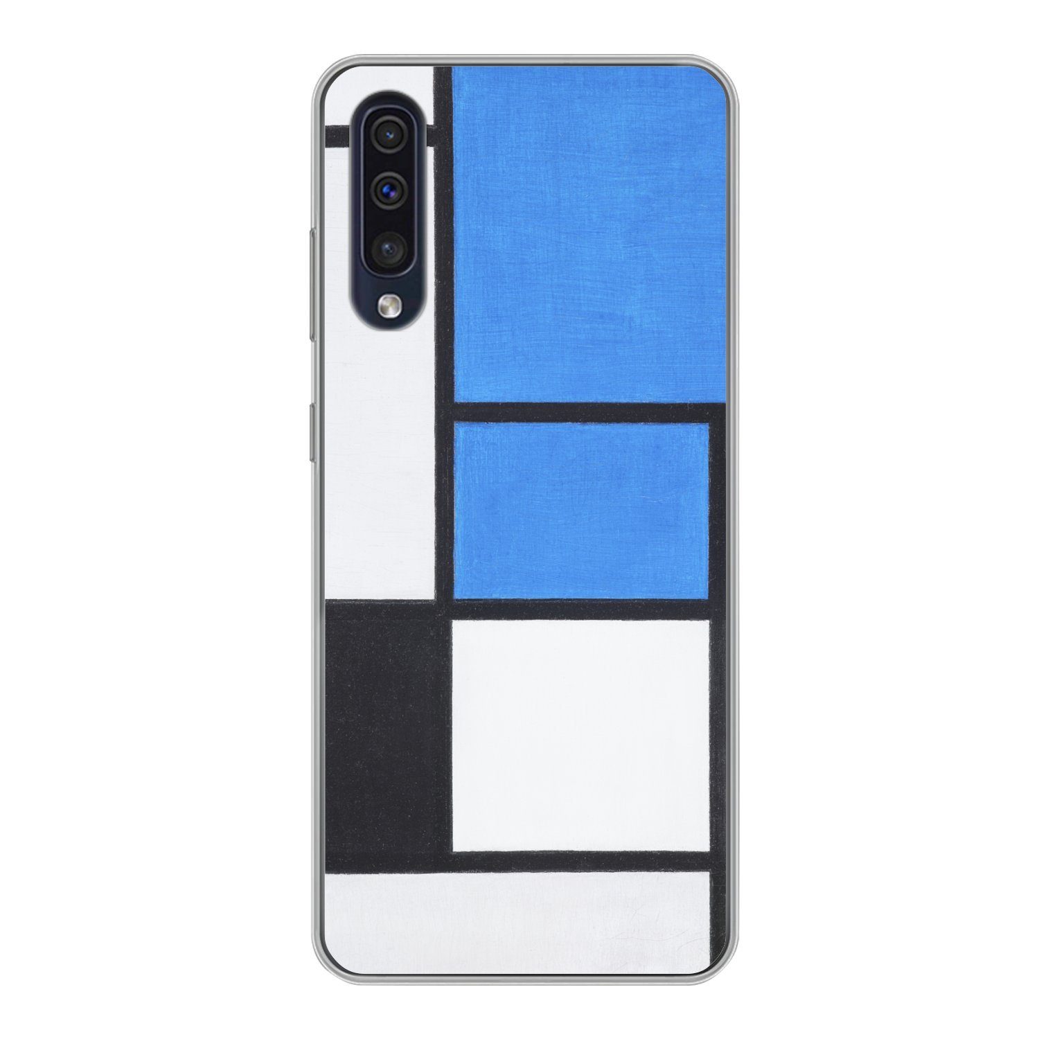 MuchoWow Handyhülle für Samsung Galaxy A30s Komposition mit Blau, Rot, Schwarz, Gelb und G, Smartphone-Bumper, Print, Handy Schutzhülle Dünn