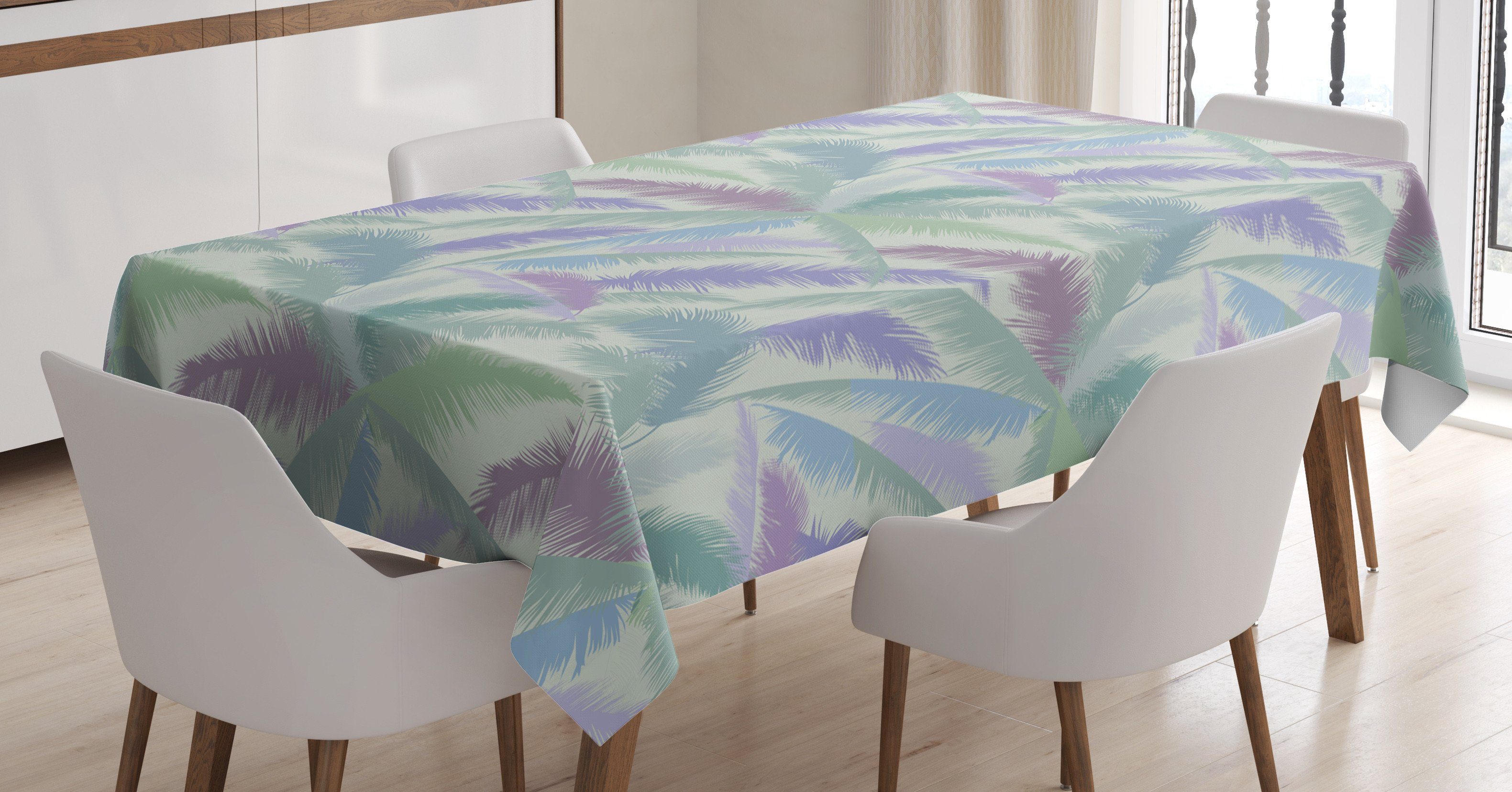 Abakuhaus Tischdecke Farbfest Waschbar Für den Außen Bereich geeignet Klare Farben, Hawaii Abstrakt Tropic Blätter