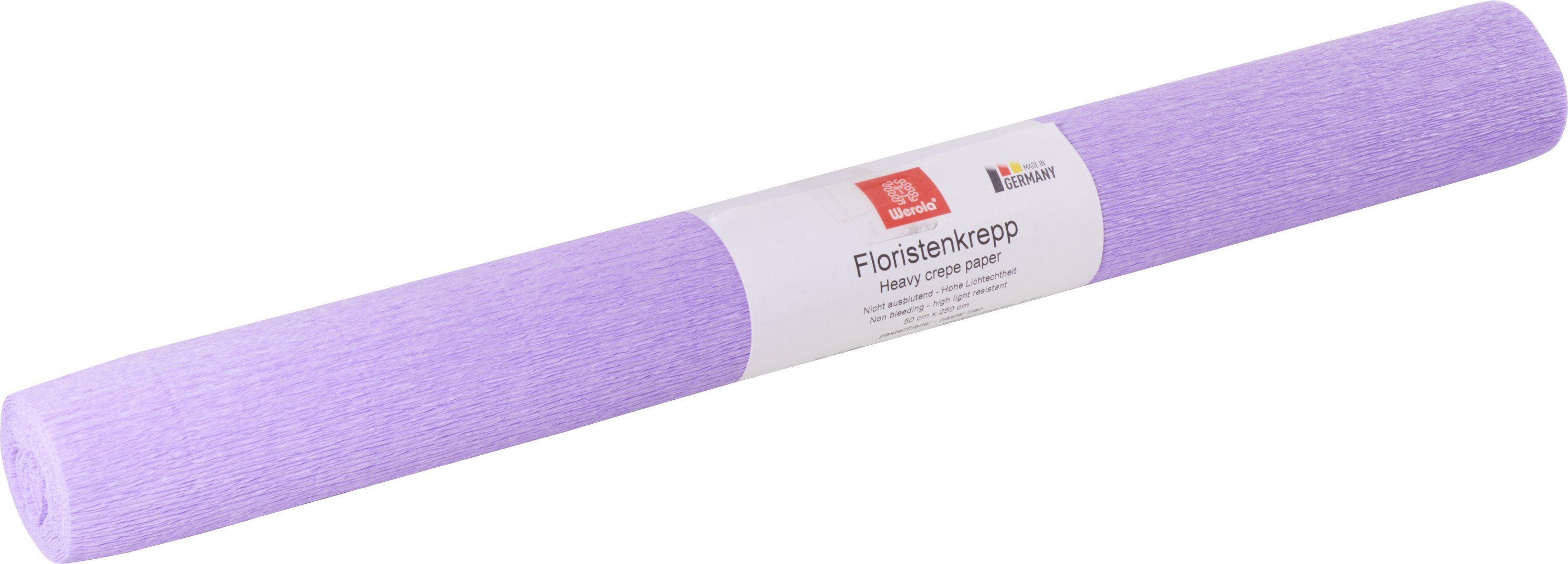 Werola Feinpapier 50 cm, cm x Pastell-Flieder farbfest 250 Floristen-Kreppapier
