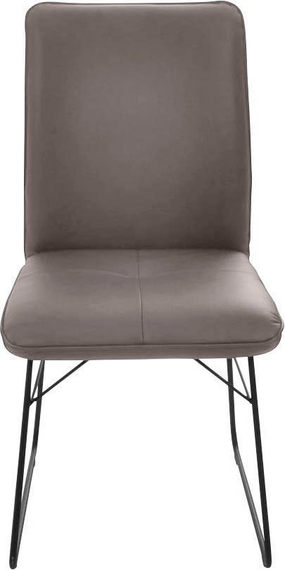 K+W Komfort & Wohnen Kufenstuhl (1 St), Drahtgestell in Metall schwarz, Griff am Rücken, Steppung im Sitz sattel