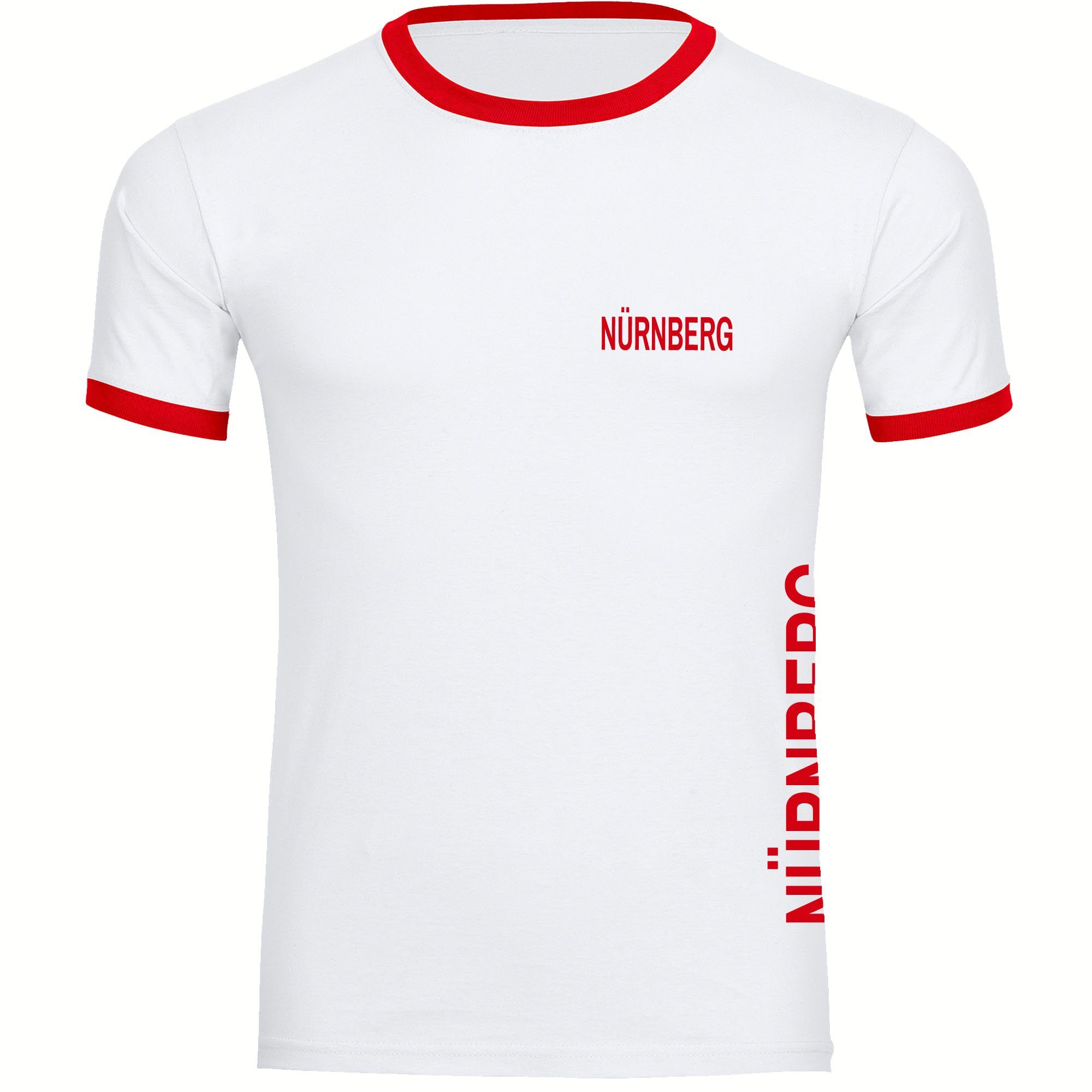 multifanshop T-Shirt Kontrast Nürnberg - Brust & Seite - Männer
