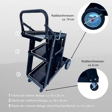 TRUTZHOLM Werkzeugtrolley mobiler Schweißwagen 80 kg Schweißmobil Schweißgerätewagen