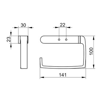 Keuco Toilettenpapierhalter, aus Metall, hochglanz-verchromt, offene Form