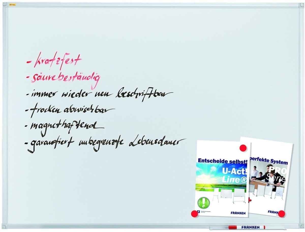 FRANKEN Magnettafel Schreibtafel X-tra!Line magnetisch emailliert 120x90cm