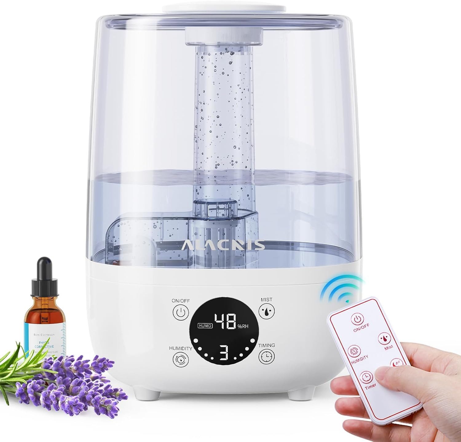 Vivitar Luftbefeuchter Auto Quiet Mode für Baby, 4L Ultraschall Cool Mist Luftbefeuchter, 4 l Wassertank, Aroma-Diffusor, dauert bis zu 30H, Auto-Timer Off, BPA frei