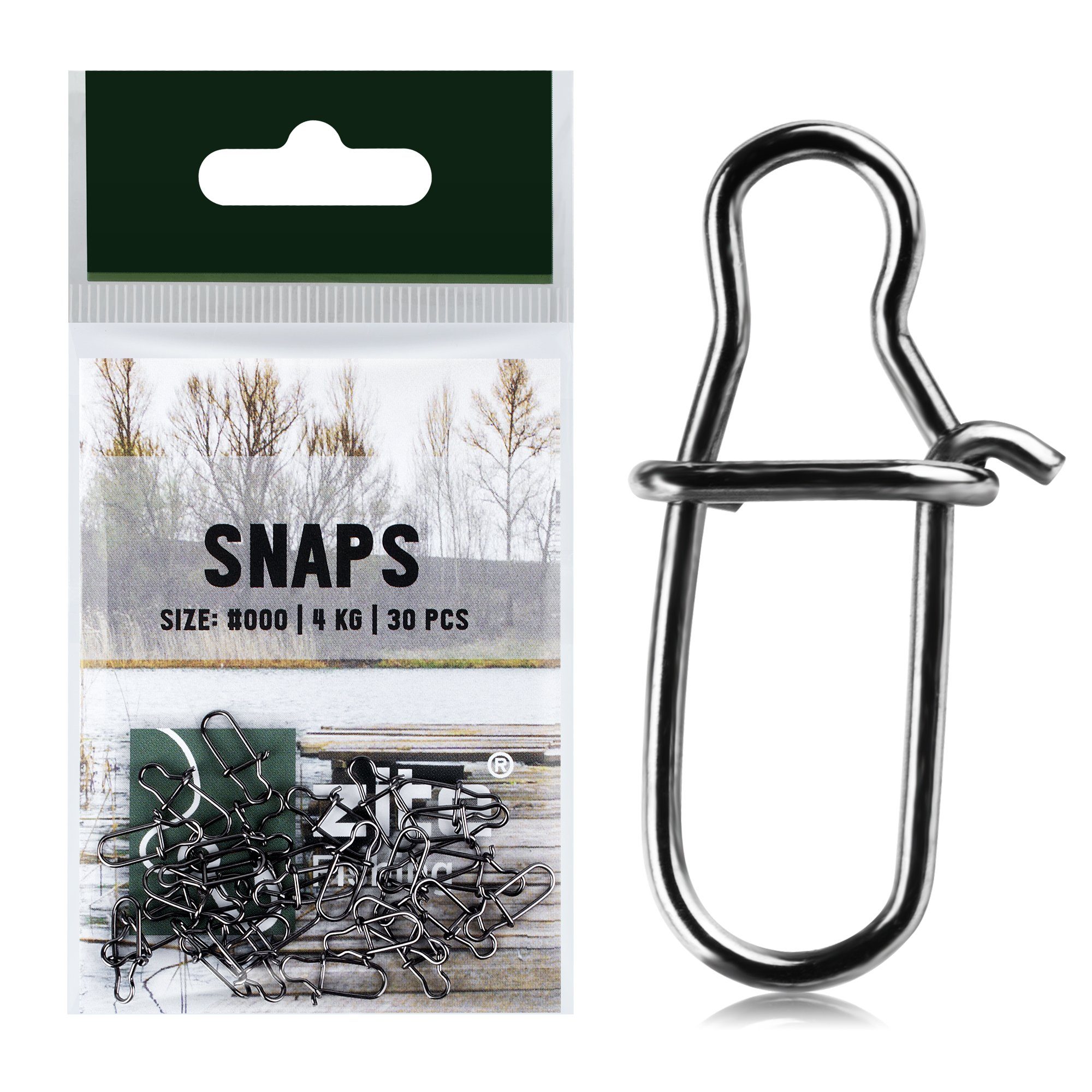 Angelwirbel Karabiner Snaps Set 30 Stück Angelwirbel Gr. #000 4kg Zander&Hecht