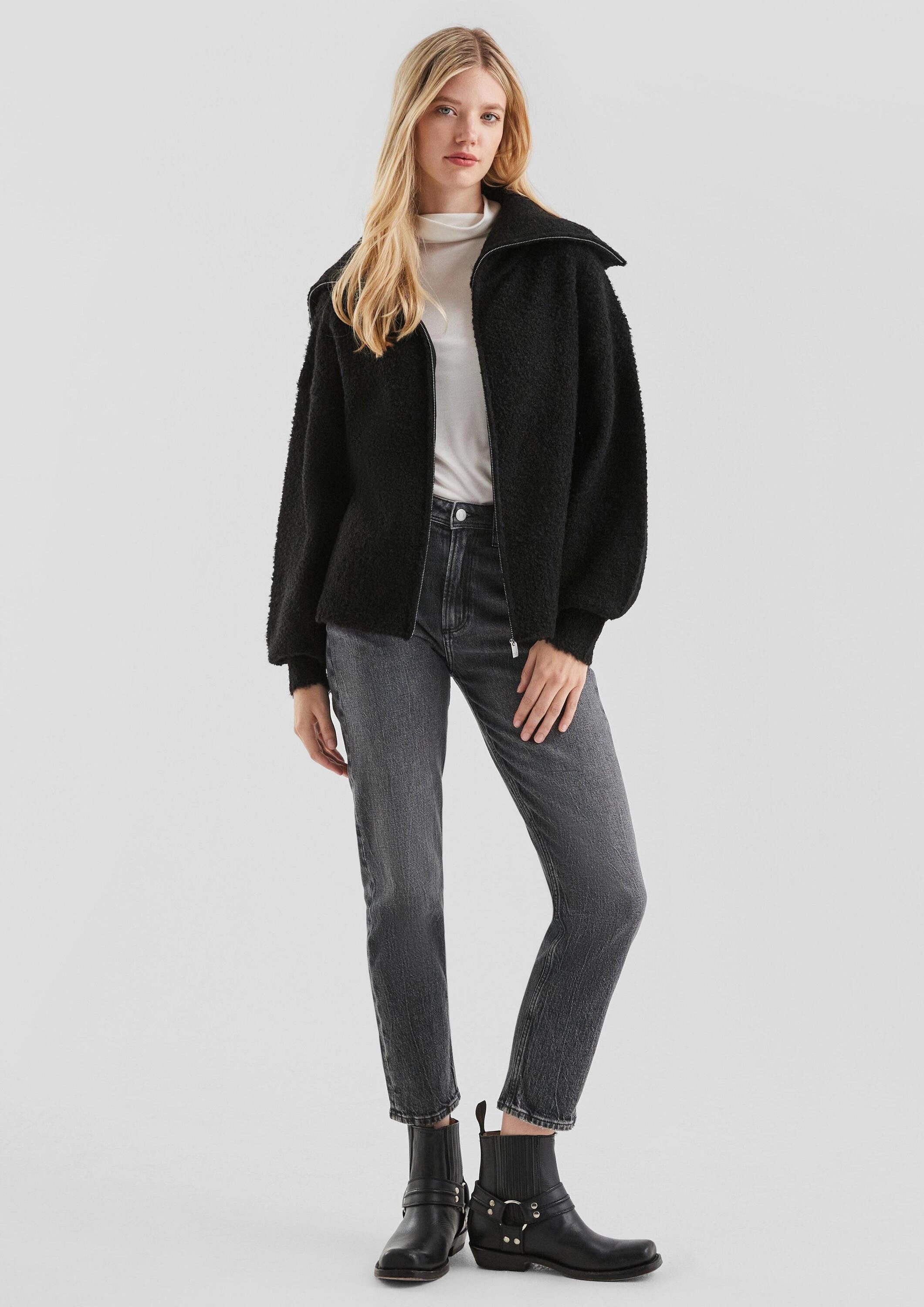 QS Cardigan Strickjacke Bouclé-Strickjacke