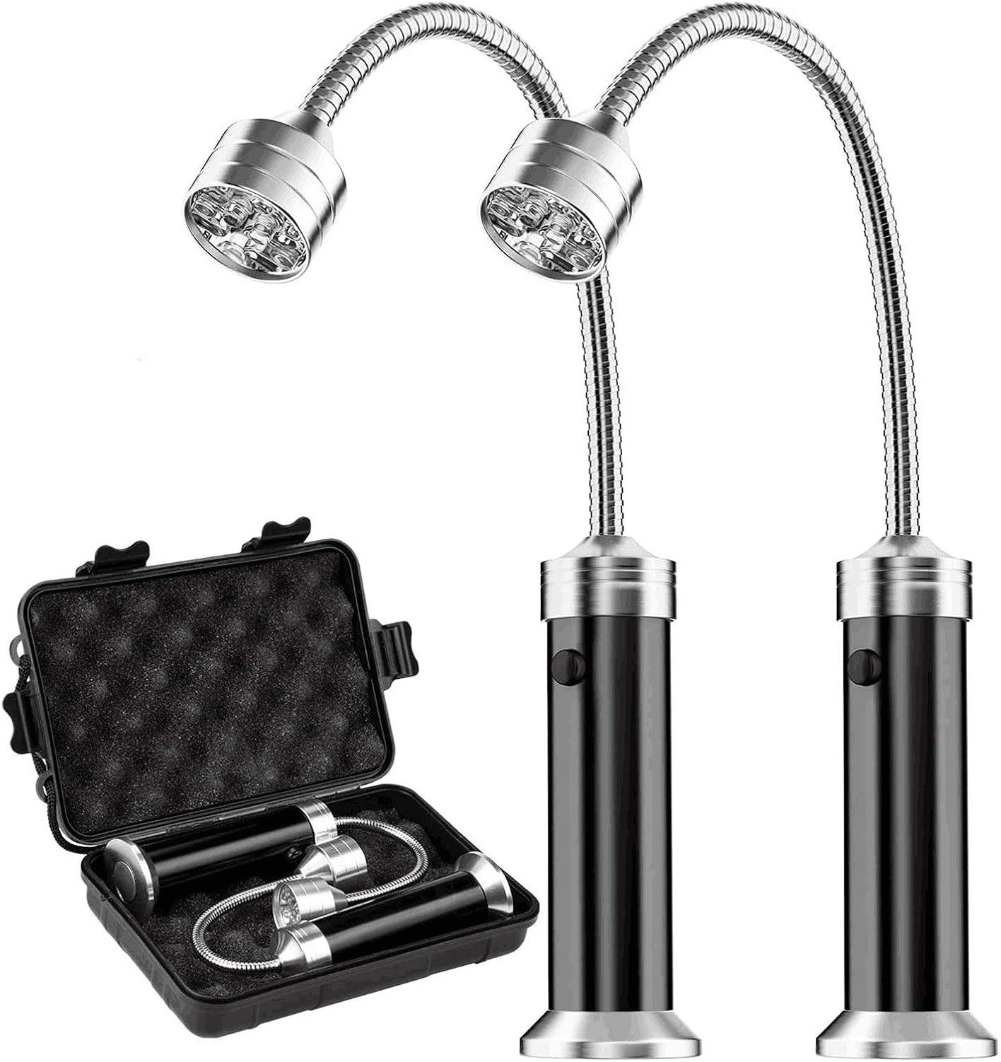 EXTSUD Grilllampe Grill Licht,Magnetische Grilllampe,BBQ Licht Set,Outdoor Grill Lichter, LED fest integriert, BBQ Zubehör, Arbeitslampe, Batteriebetrieben, 360 Grad Drehwinkel