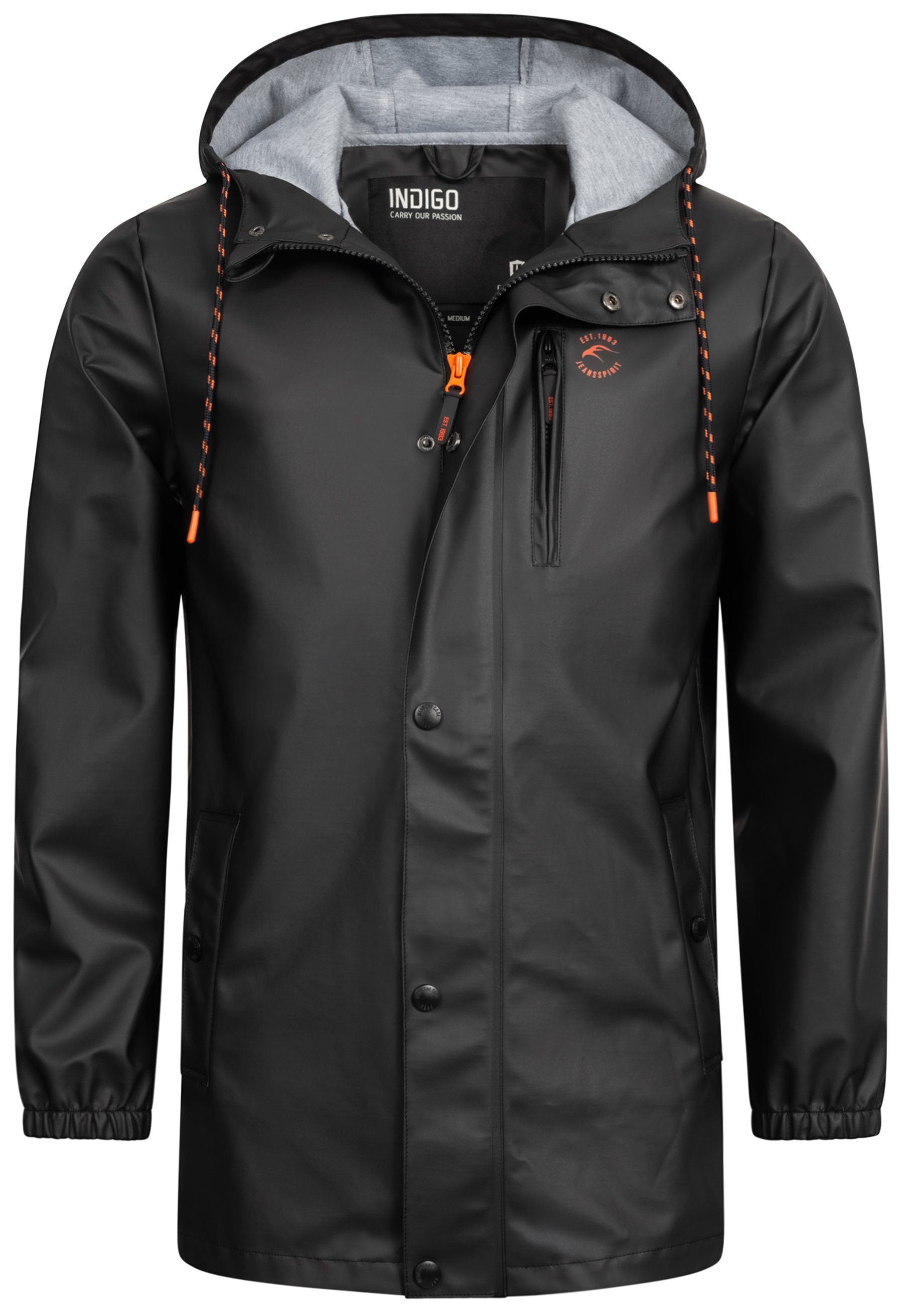 Indicode Regenjacke Herren Malmoe Nässeschutz Herrenjacke halblange, mit Kapuze