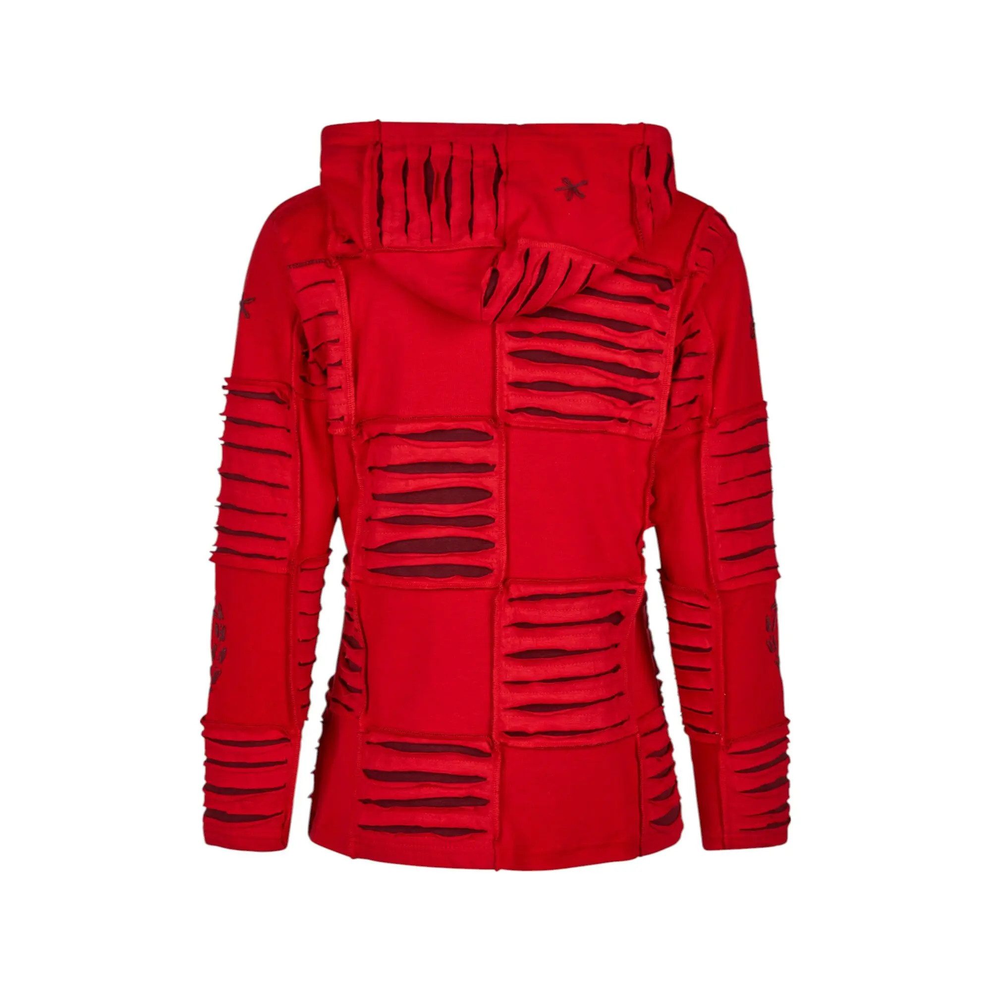 Mein Style Sweatjacke Baumwoll Patch Jacke Rot (1 Stück, 1-tlg., 1 Stück) kann als Jacke oder Pullover getragen werden – Bild 3 von 5