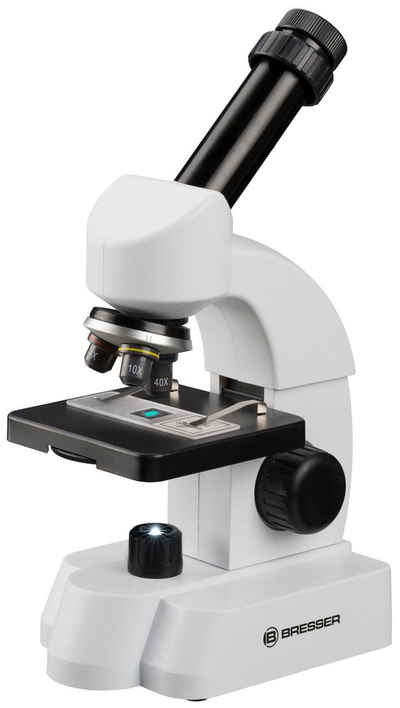 BRESSER junior 40-640x mit smartem Experimentier-Set mit QR-Code für Zusatzinfos Kindermikroskop