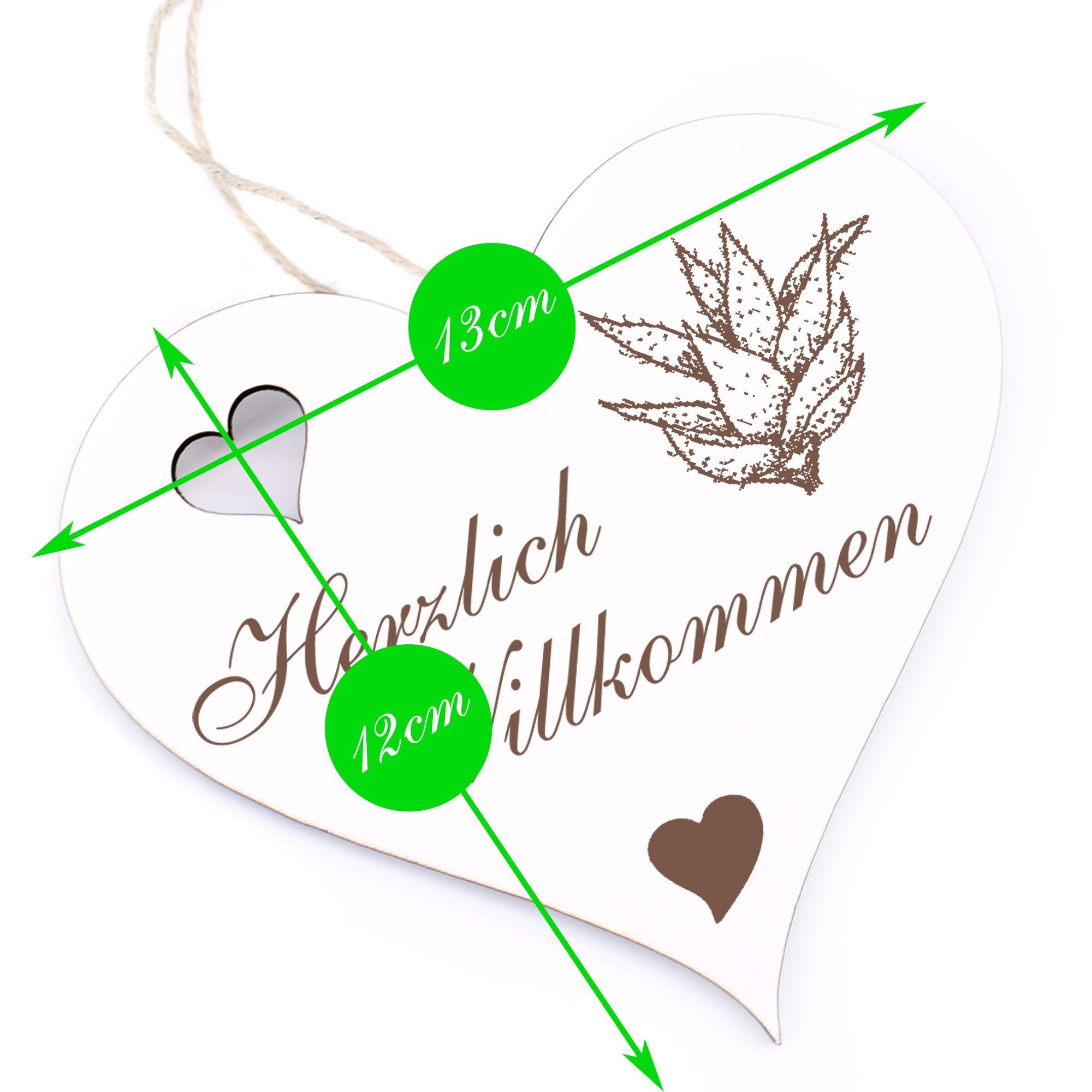 13x12cm Aloe Vera Willkommen - Herzlich Dekolando Hängedekoration -