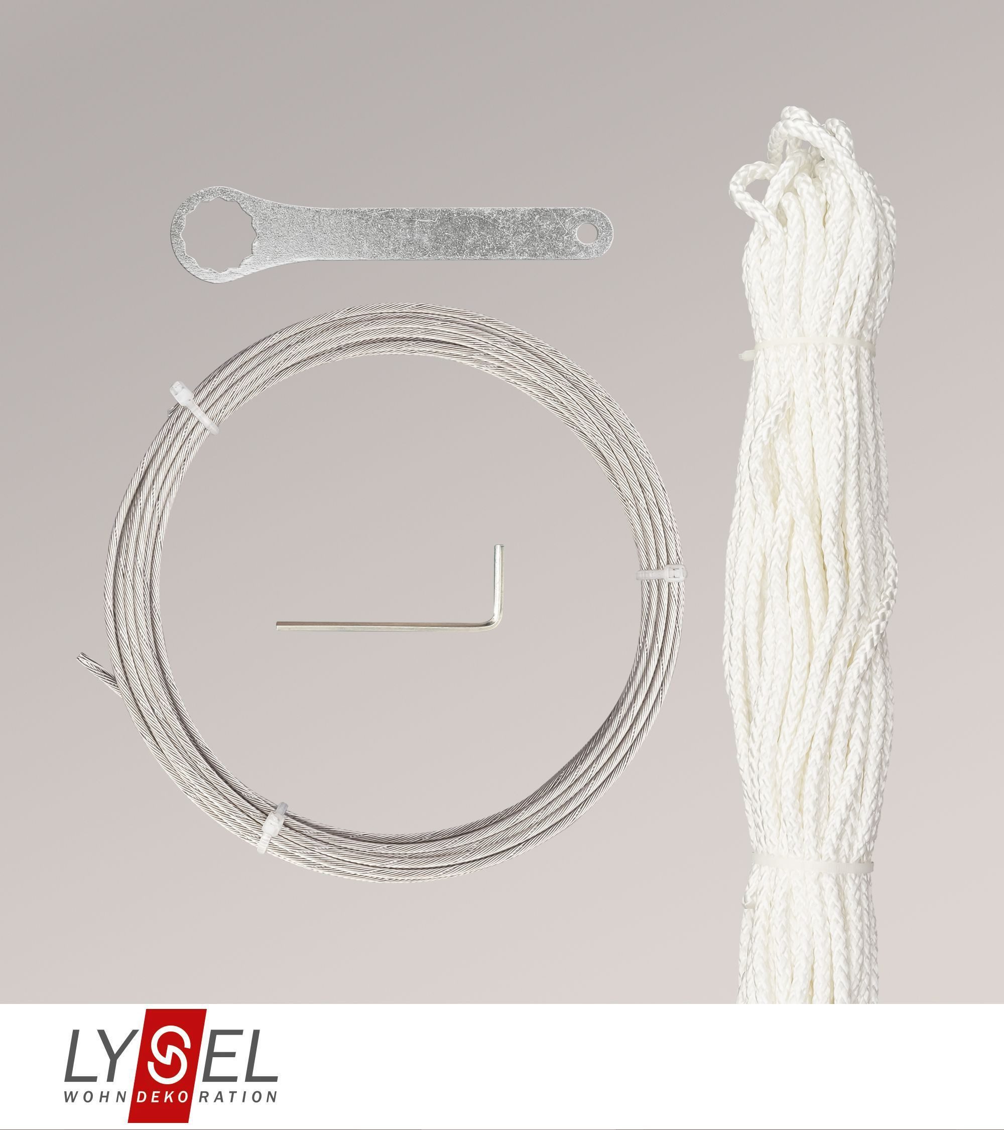 LYSEL® Seilspannsonnensegel SET Seilzugsystem, H 14m