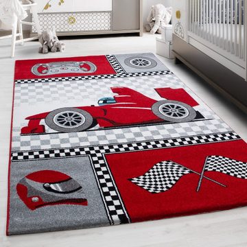 Teppich Rennwagen, Teppium, Rechteckig, Höhe: 11 mm, Kinderteppich Rennwagen Teppich Baby Teppich Kinderzimmer Pflegeleicht