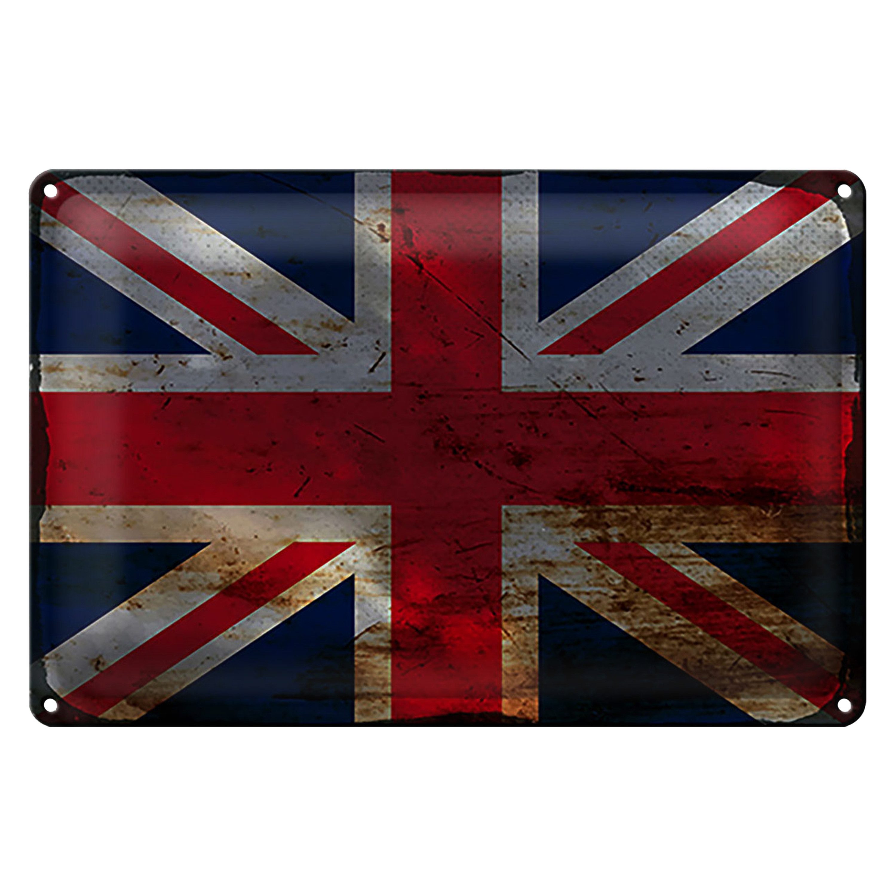 Roomando Metallschild Blechschild Flagge Union Jack 30x20cm United Kingdom Rost