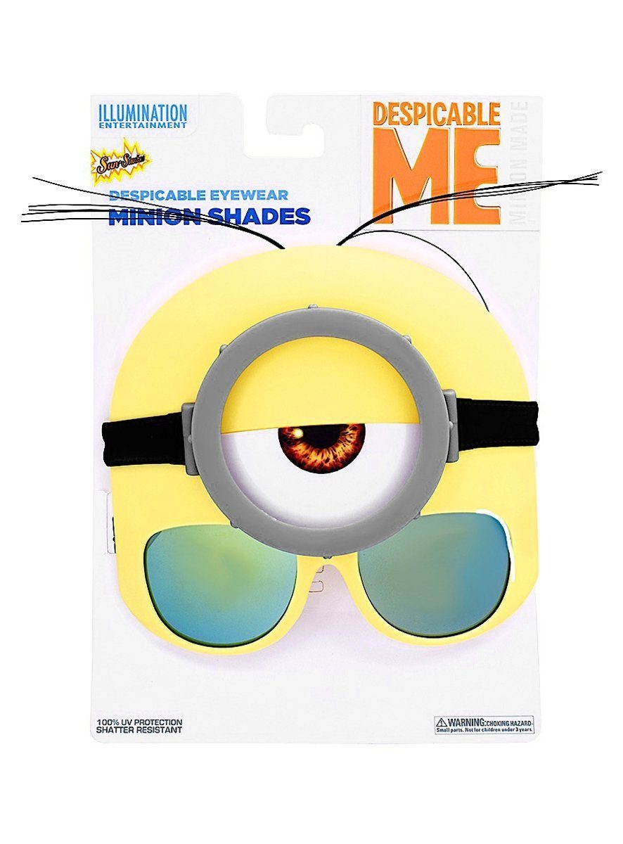 Sun Staches Kostüm Minion Stuart Partybrille, Accessoire mit Durchblick: lizenzierte Funbrille im Design von zum Fil