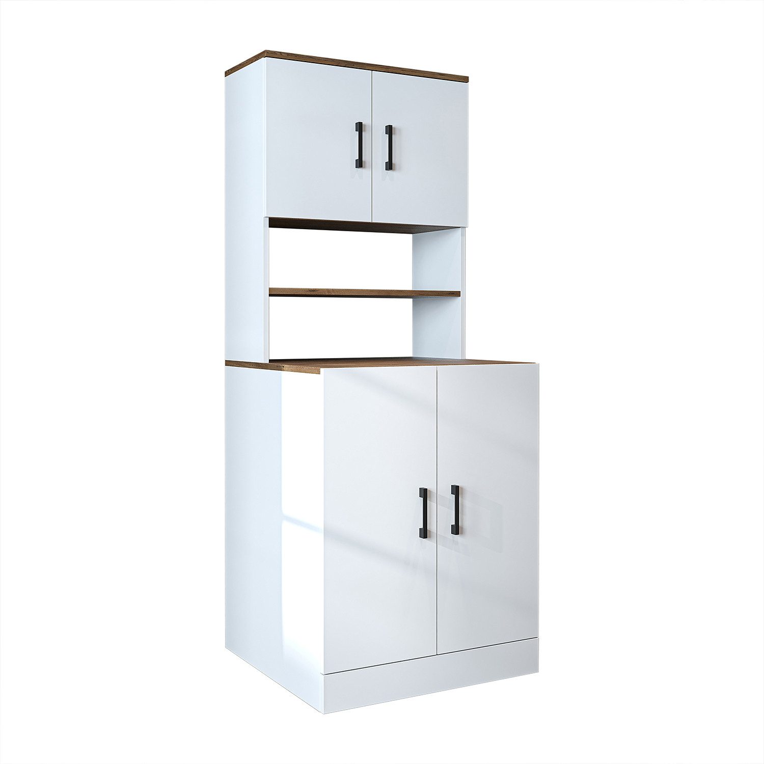 Roomart Waschmaschinenumbauschrank ATRIA Waschmaschinenschrank 70 cm, 180 cm hoch, Hauswirtschaftsraum (Waschmaschinenschrank Trocknerschrank Waschturm) Geräteöffnung 88x65 cm, Mittelfach, 2-modul Aufbau