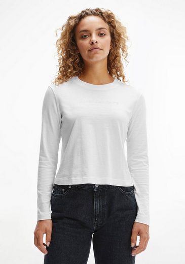 Calvin Klein Jeans Langarmshirt »SHRUNKEN INSTITUTIONAL LS TEE« mit Calvin Klein Jeans Logo-Schriftzug