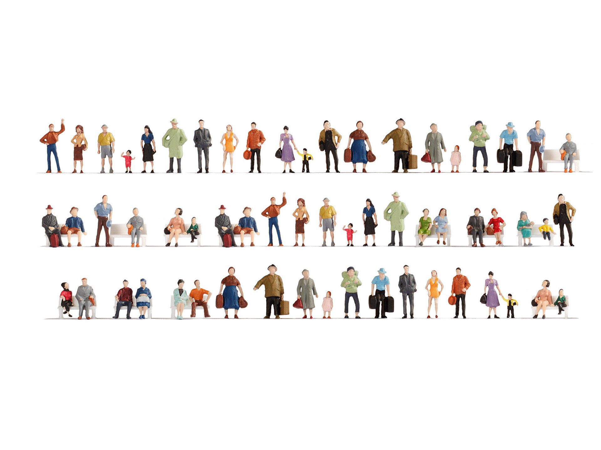 NOCH Dekofigur NOCH® Mega-Spar-Set Figuren, 60 handbemalte Modell