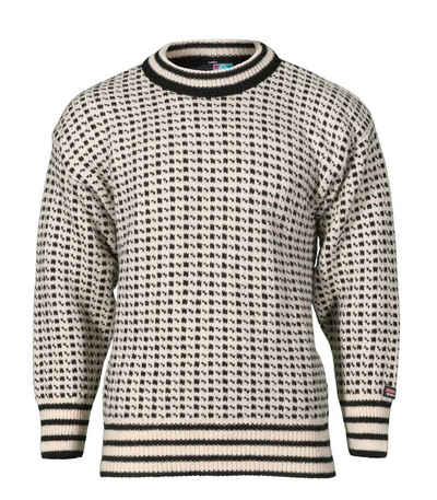 Bråtens Strickpullover Islender Sweater Pullover - weiß-schwarz - Herren Damen Wollpullover - aus 100% norwegischer Wolle