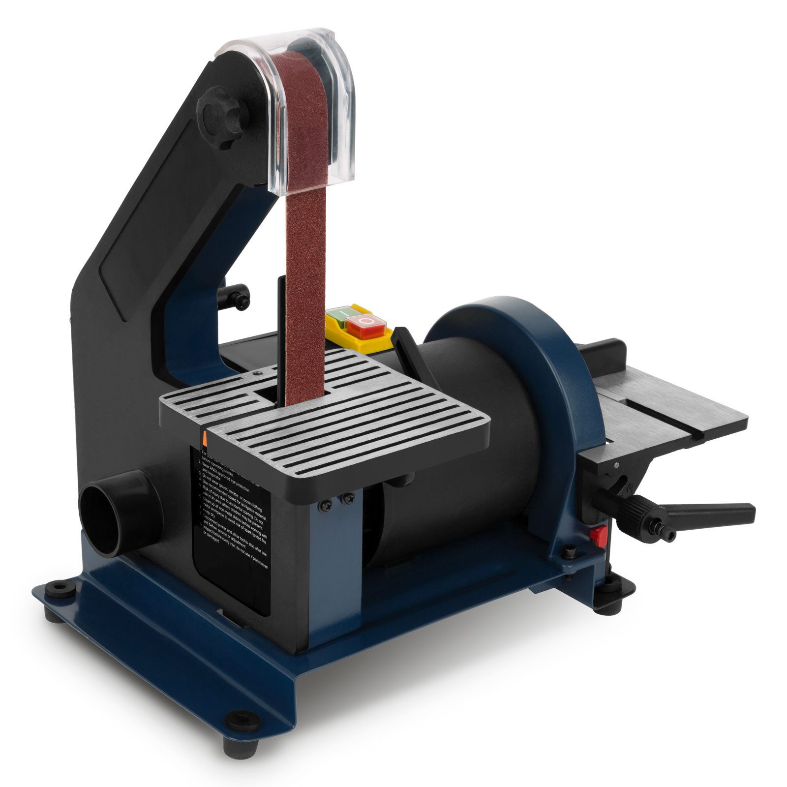 EBERTH Tellerschleifmaschine Bandschleifmaschine Bandschleifer Tellerschleifer Elektrisch 300W, Verstellbare Werkzeugauflage, Verstellbares Schleifband